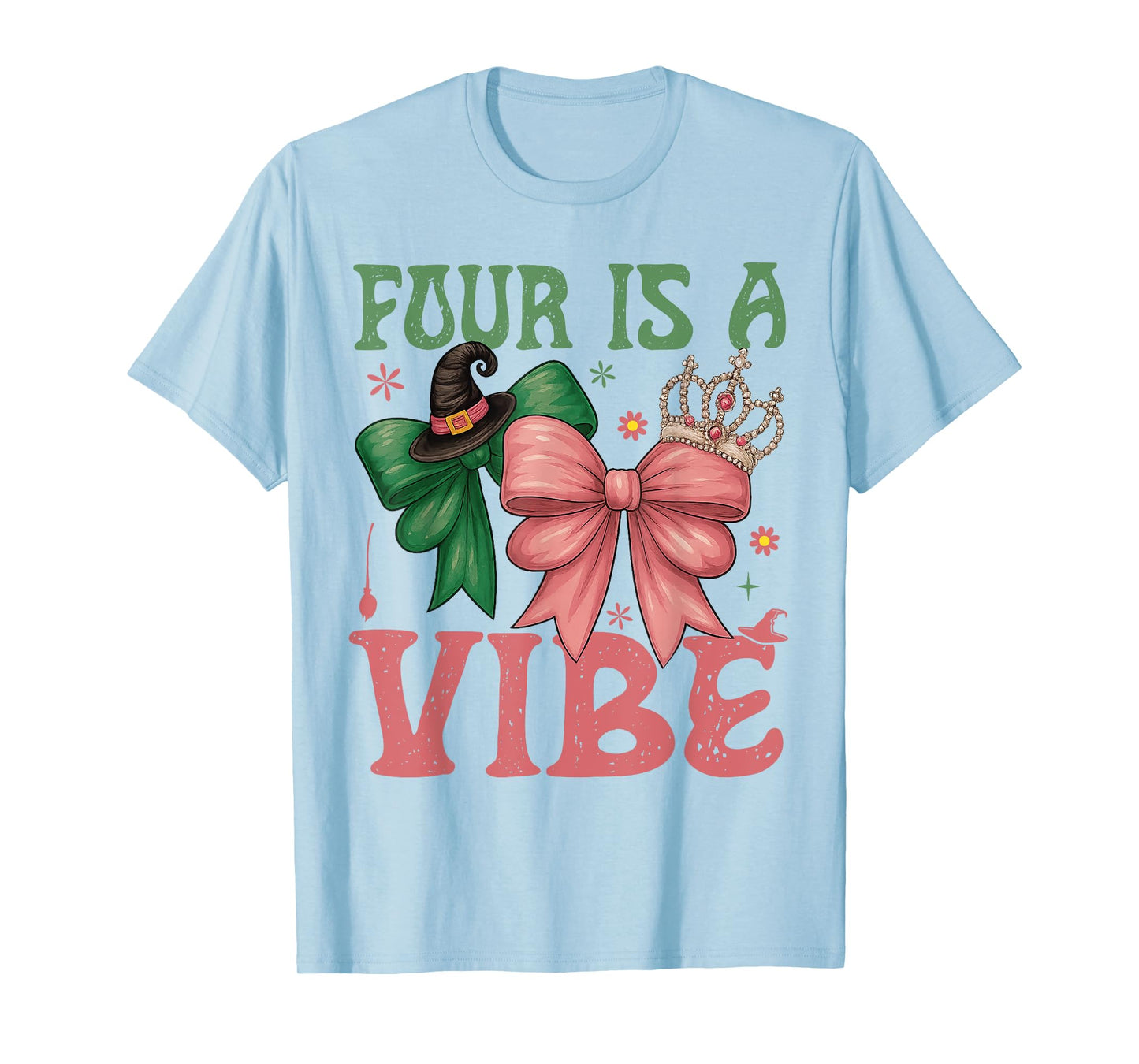 Four is A Vibe 4th Birthday Girl Witch 4 Years Old Girls T-Shirt