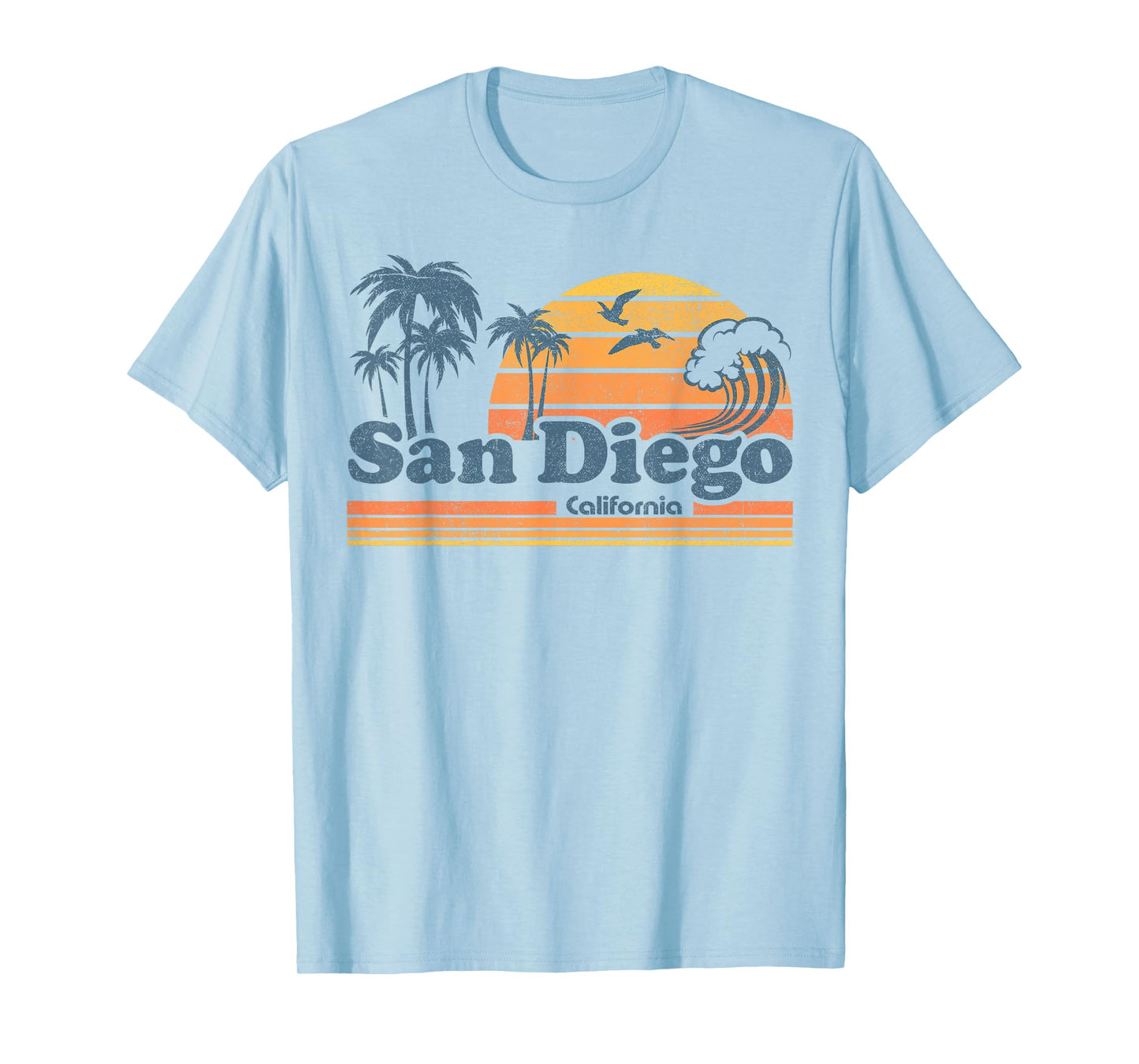 San Diego California Beach Vacation Cute Vintage Cali Retro T-Shirt for Men Women Girls Kids