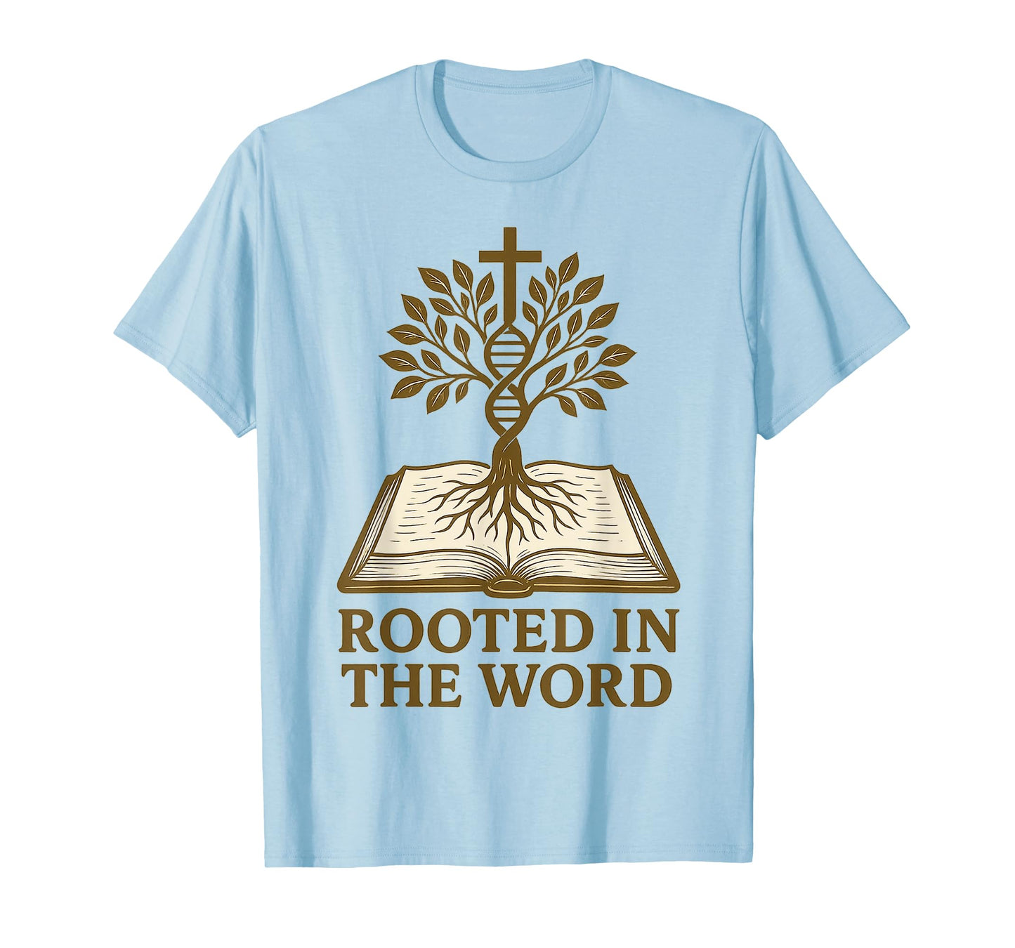 Christian Rooted in The Word Bible Tree DNA T-Shirt