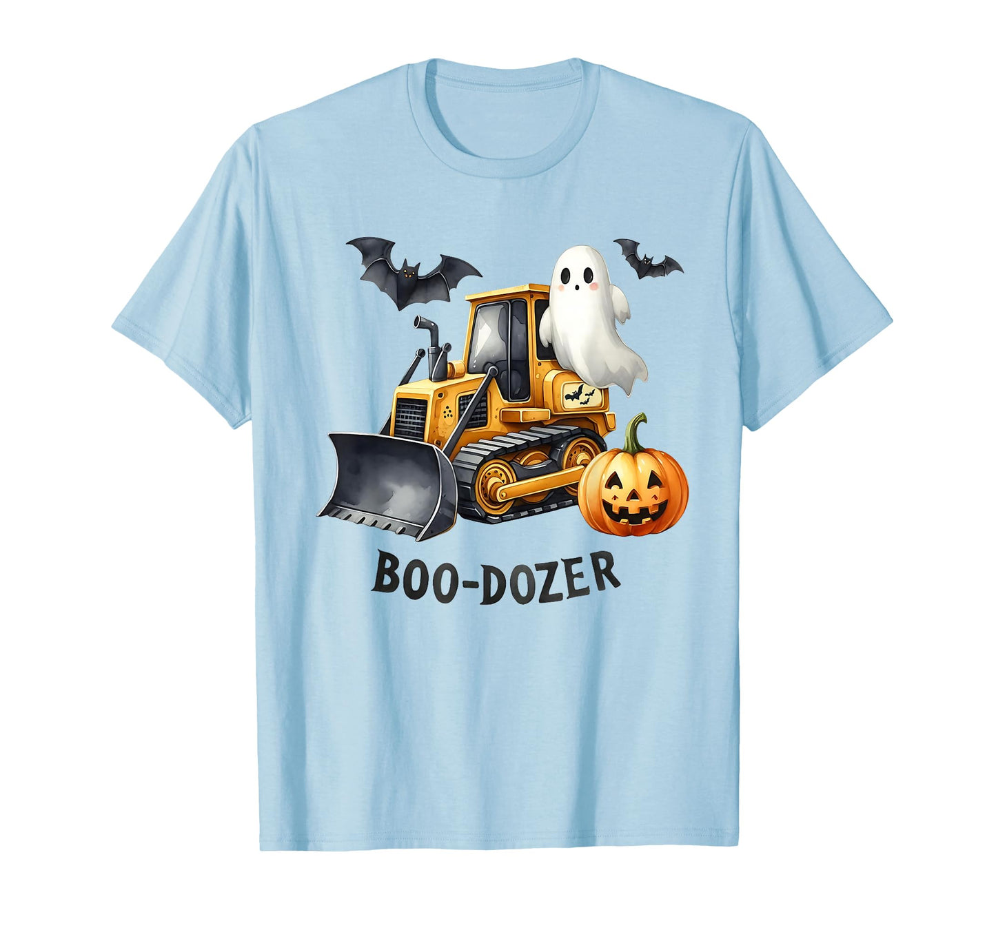 Bulldozer Halloween Boo Dozer Construction Truck Boy Kids T-Shirt