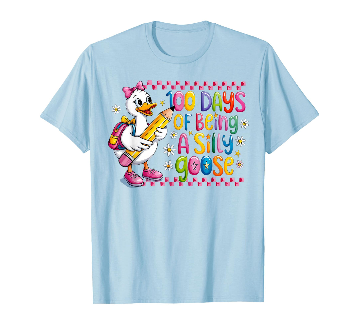 100 Days of School Girls Teacher 100th Day Silly Goose T-Shirt