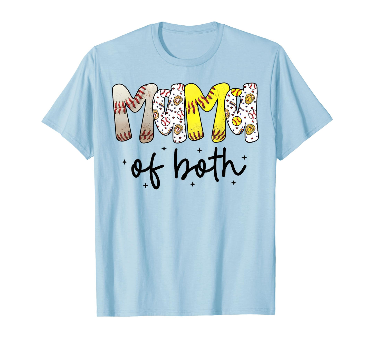 Mama of Both Baseball Softball Mom Women Mother's Day T-Shirt