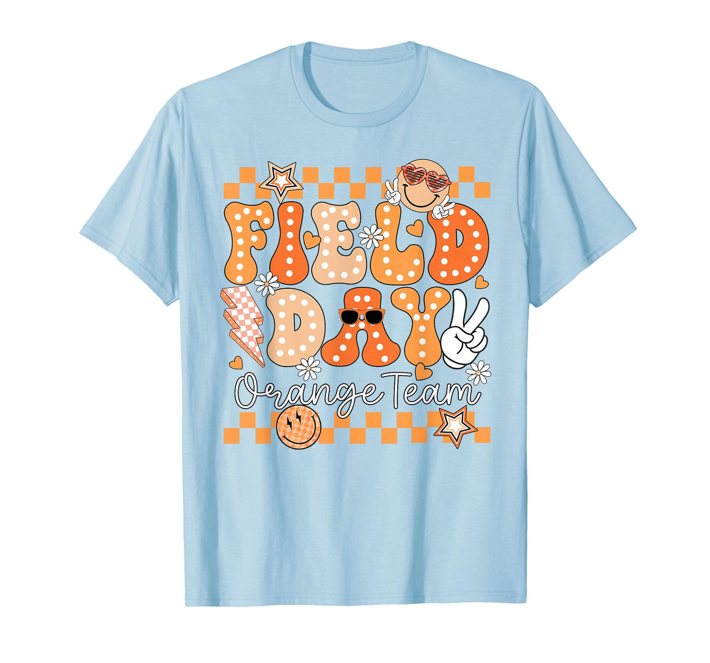 Funny Field Day Orange Team Field Trip Matching Teacher Kids T-Shirt