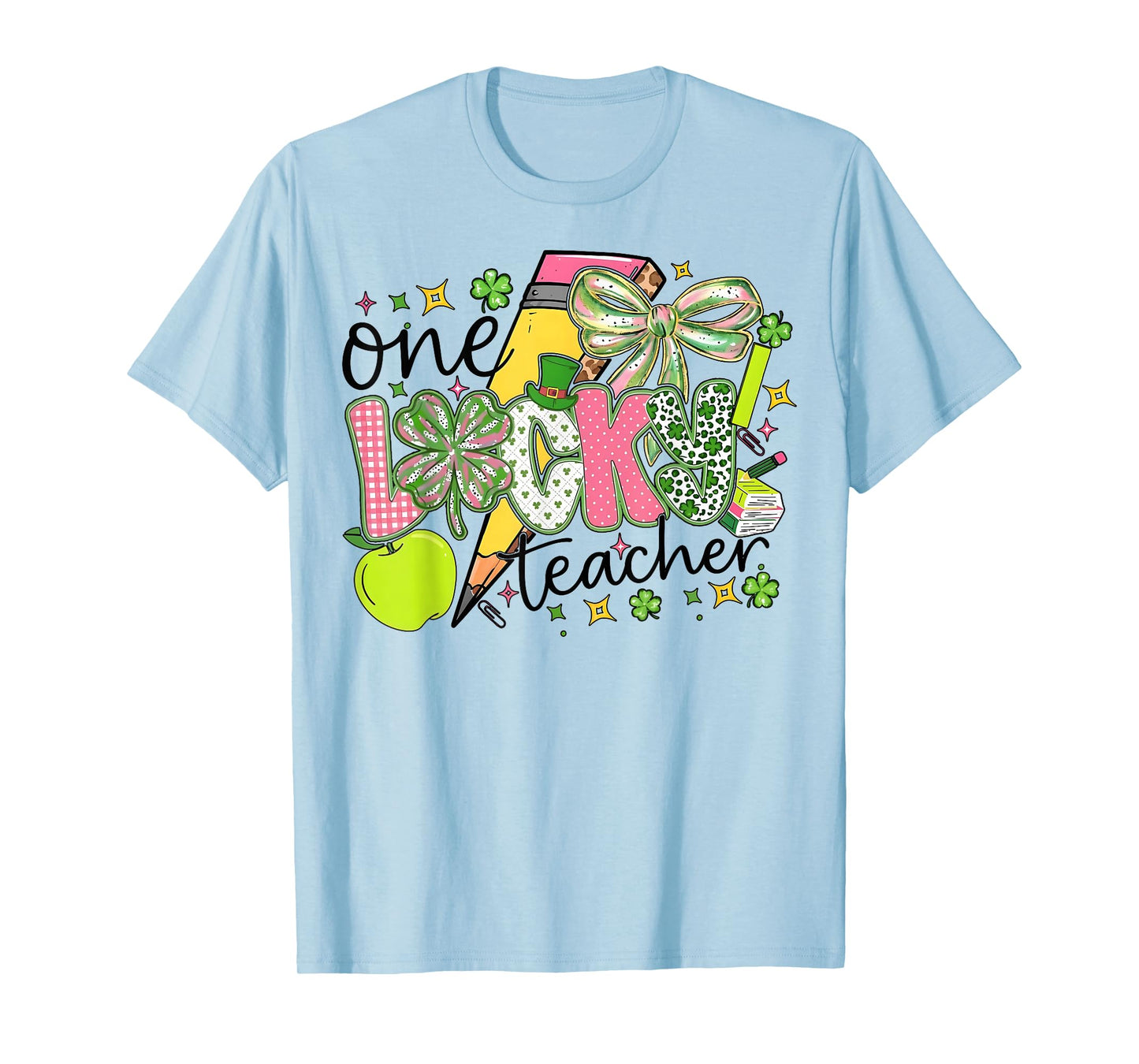 One Lucky Teacher Shamrock St Patricks Day Gifts for Kids T-Shirt