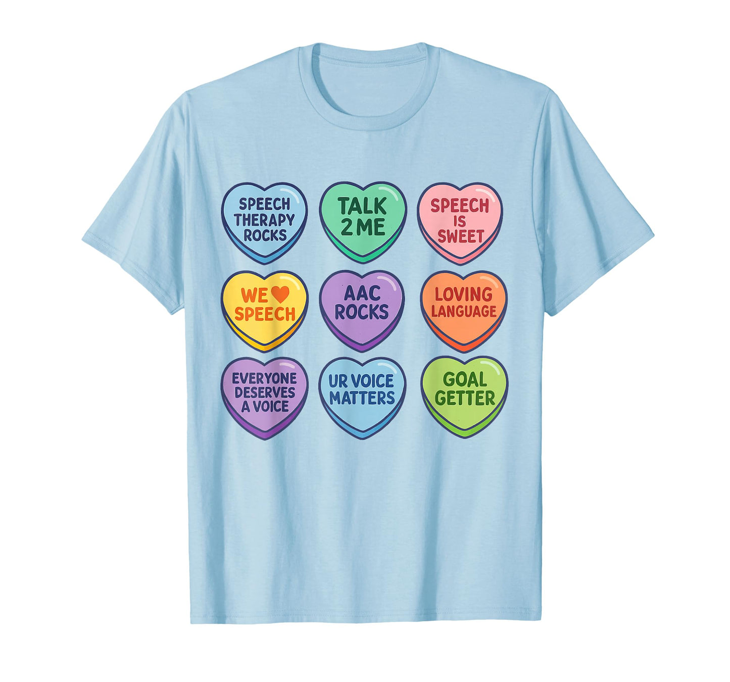 Speech Therapy Language Pathologist Autism Hearts Valentines T-Shirt