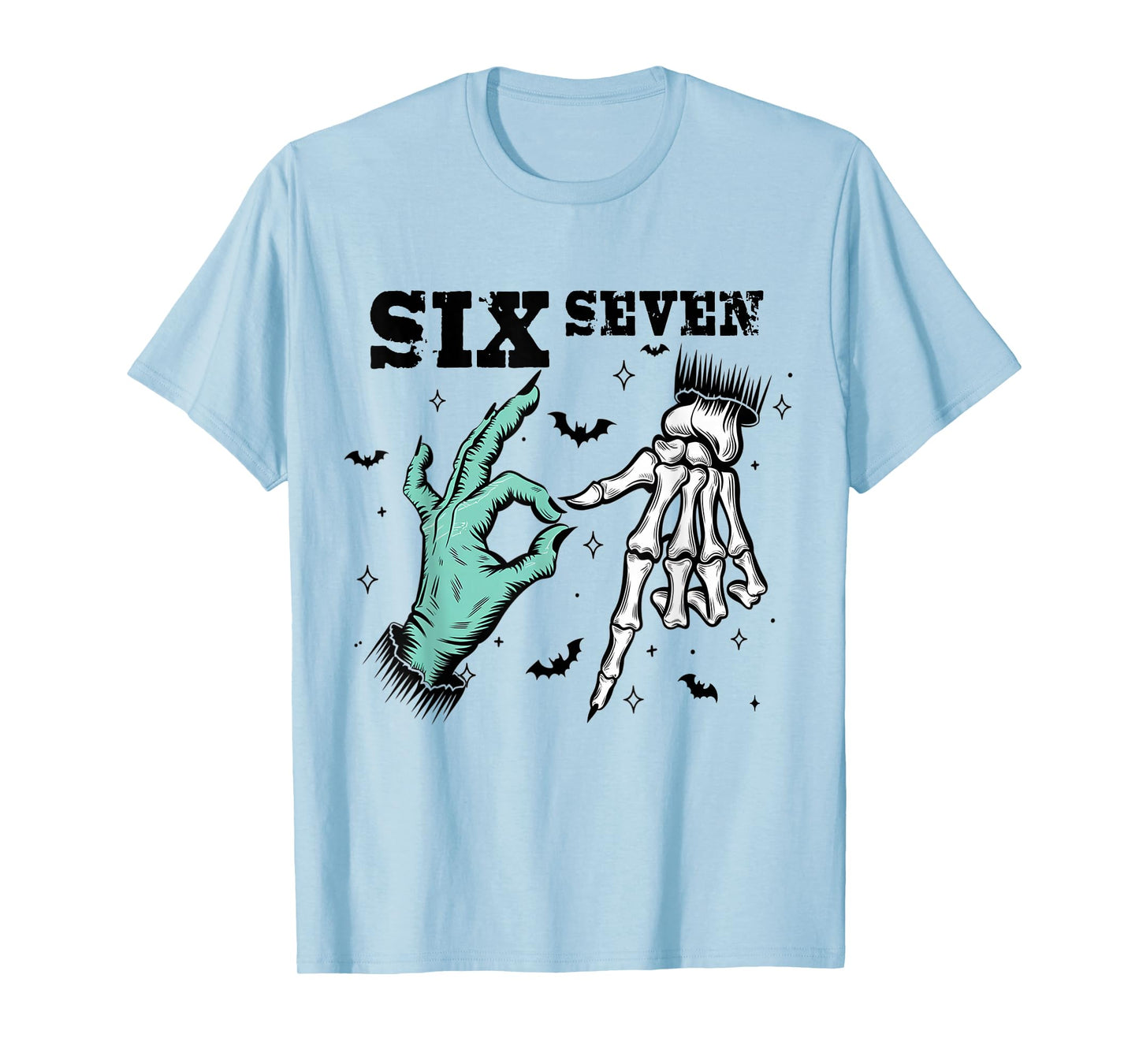 Funny 67 Meme Spooky Skeleton Six Seven Gen Alpha Slang T-Shirt