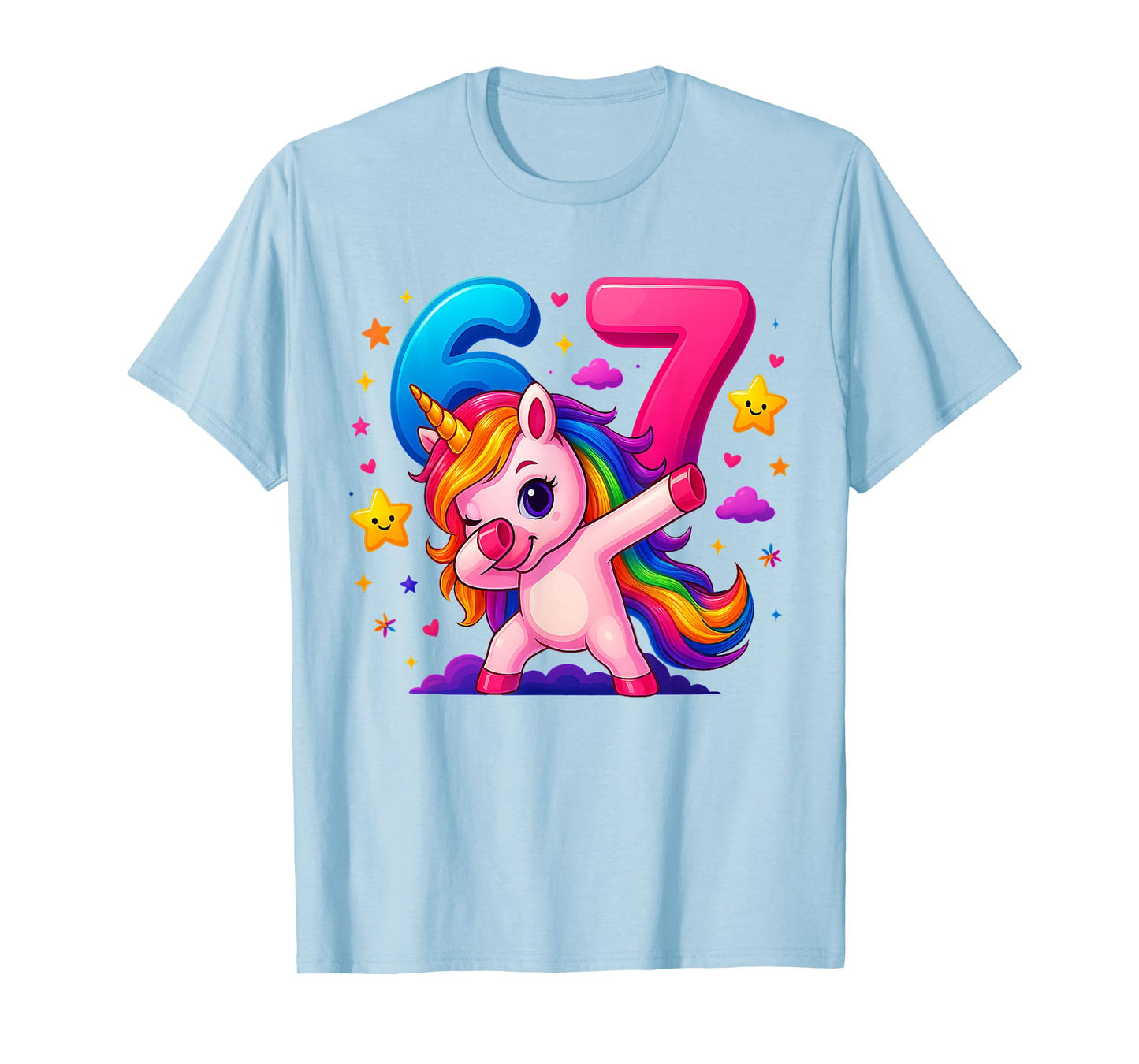 67 Unicorn for Girls Six Seven Meme Brainrot Funny Kids Girl T-Shirt