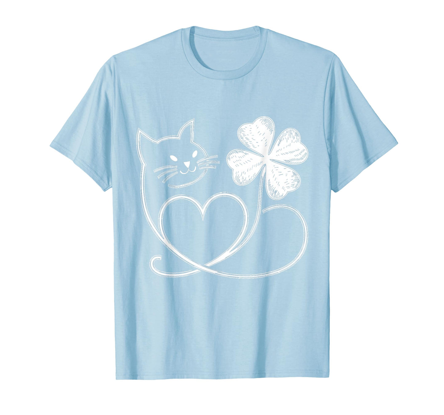 Cat Silhouette Shamrock St Patricks Day Kitten Lover Cat Mom T-Shirt