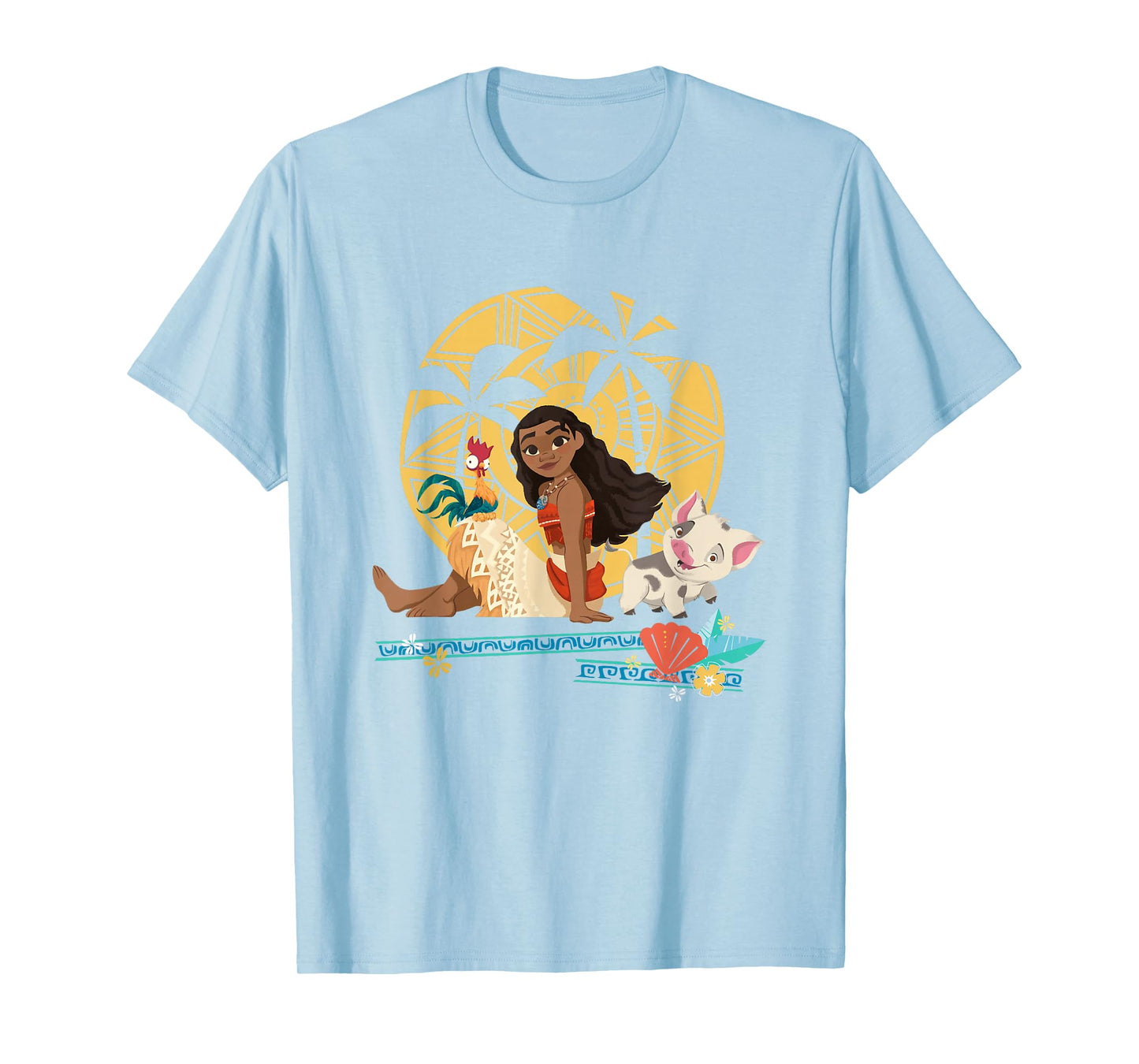 Disney Moana Hei Hei Moana Pua Enjoying Sunset Chest Poster T-Shirt