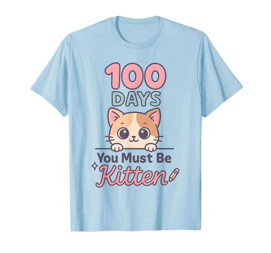 100 Days of School Kindergarten Teacher Preschool Cat T-Shirt