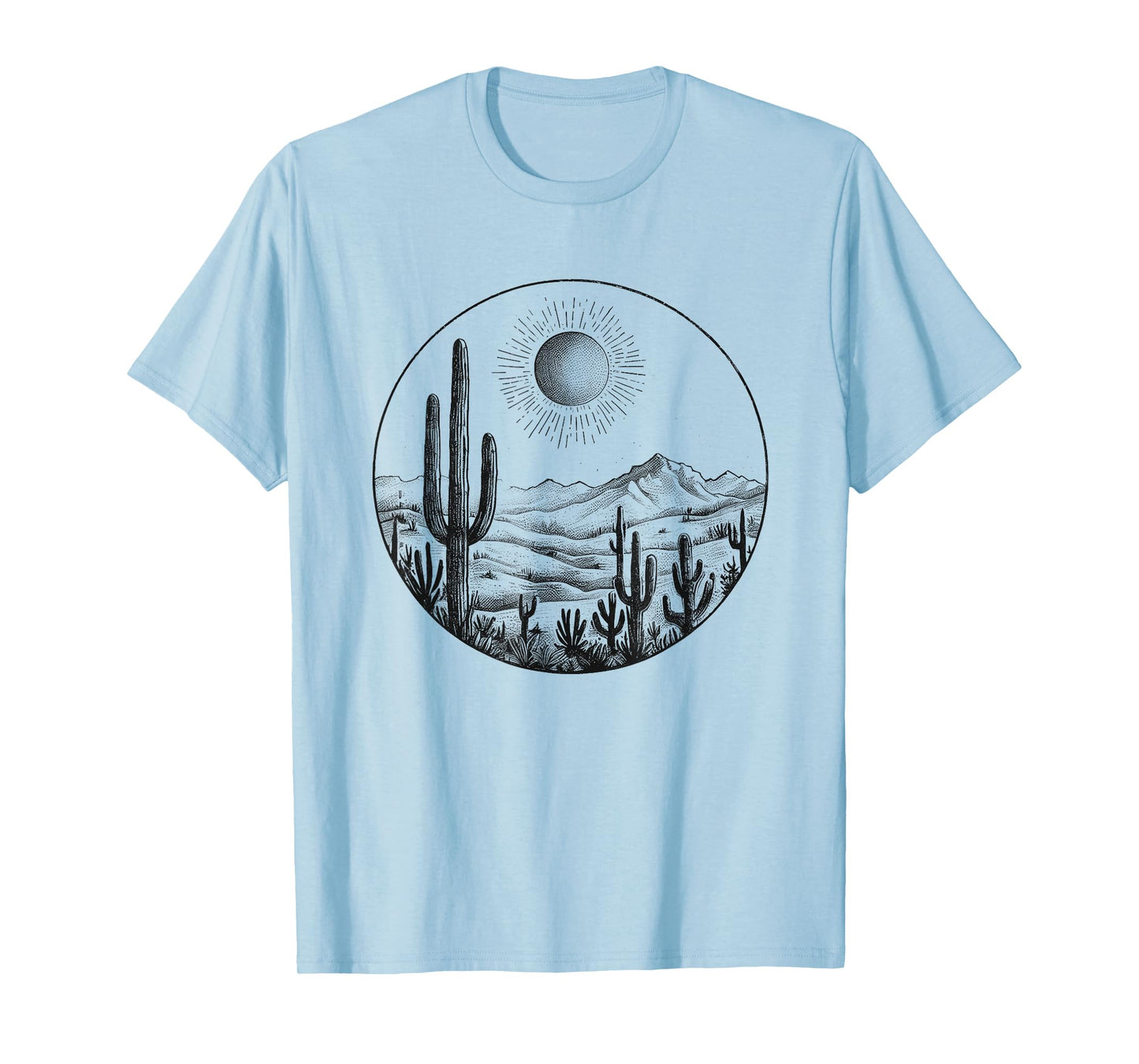 Desert Cactus Plants Adventure Arizona Cactus Scene Vintage T-Shirt