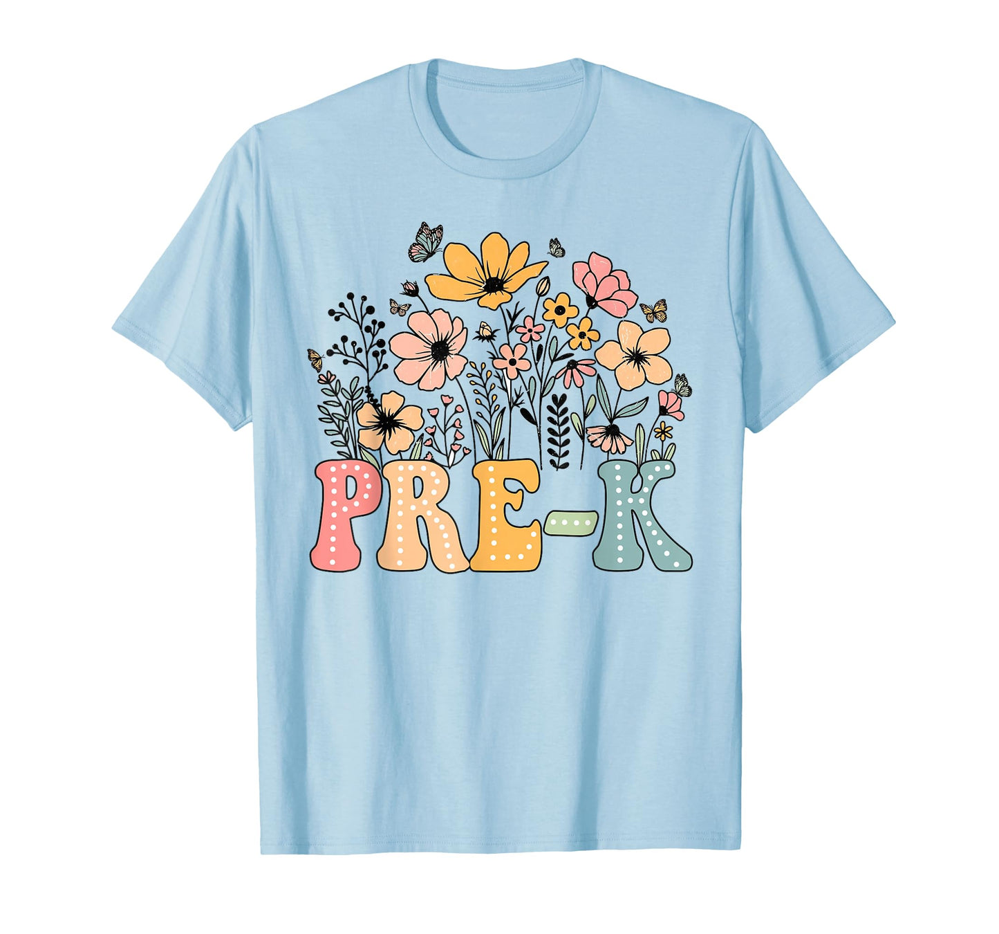 Wildflower Pre-K Preschool Team Floral Teacher Girls T-Shirt