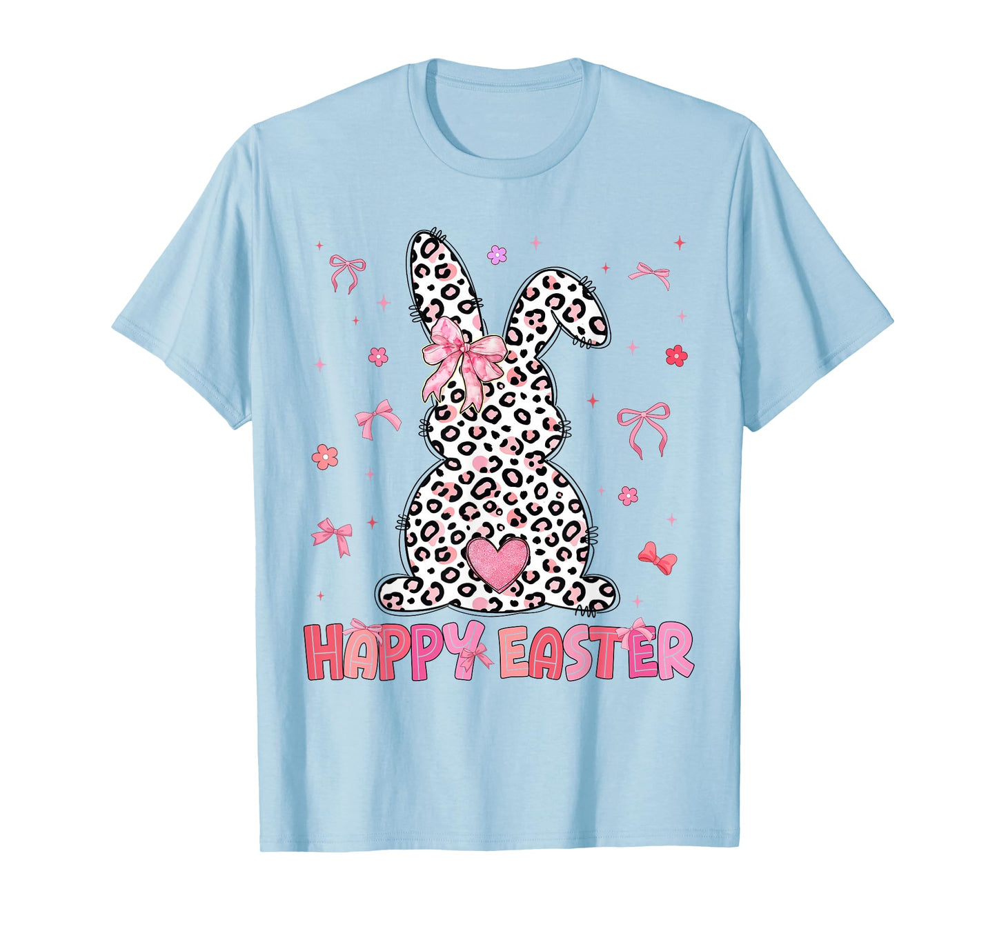 Happy Easter Coquette Leopard Bunny Women Girl Kid T-Shirt