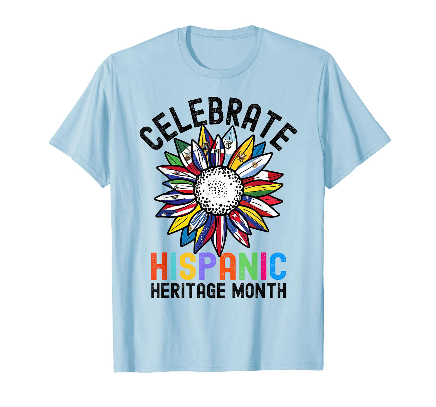 Celebrate Hispanic Heritage Month Latin Countries Sunflower T-Shirt