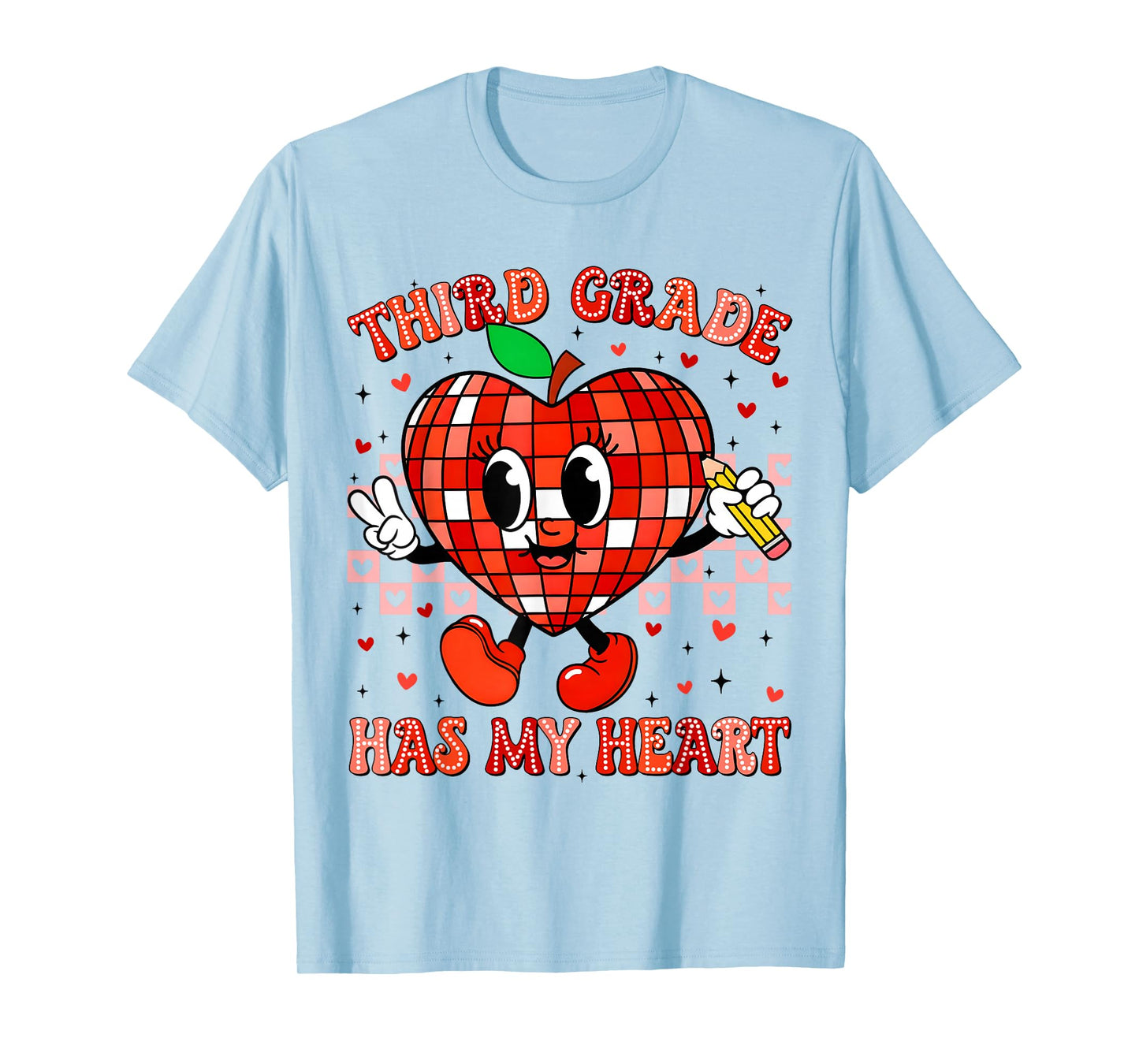 Third Grade Has My Heart Peace Sign Outfit Teacher Men Women T-Shirt