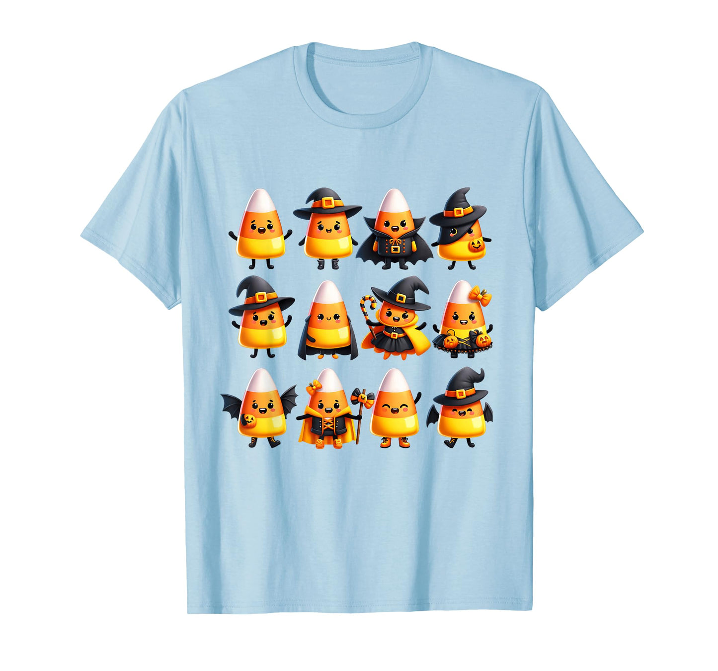 Adorable Halloween Candy Corn Characters in Costumes T-Shirt