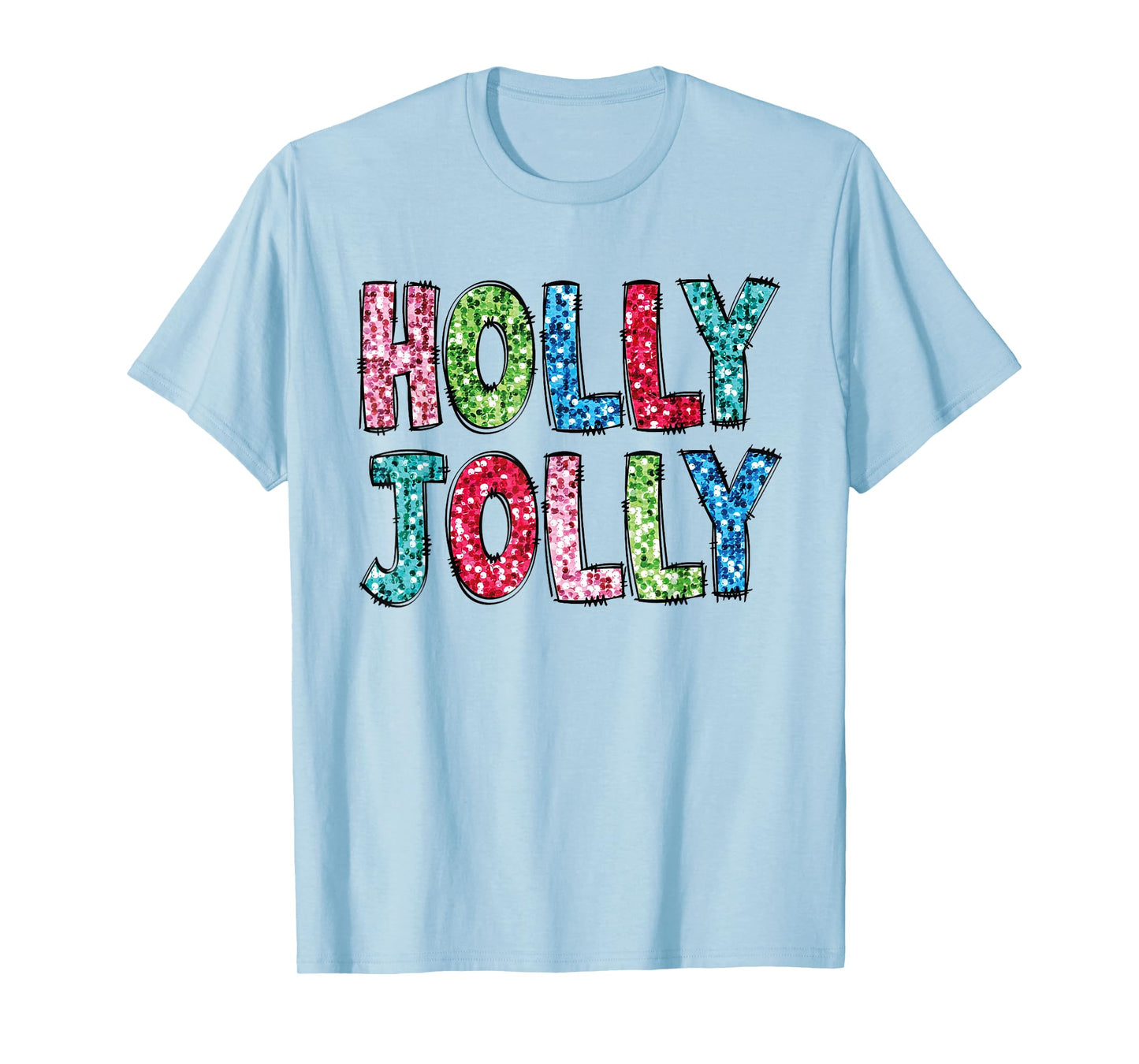 Holly Xmas Jolly Vibes Groovy Retro Hippie Christmas Pajamas T-Shirt