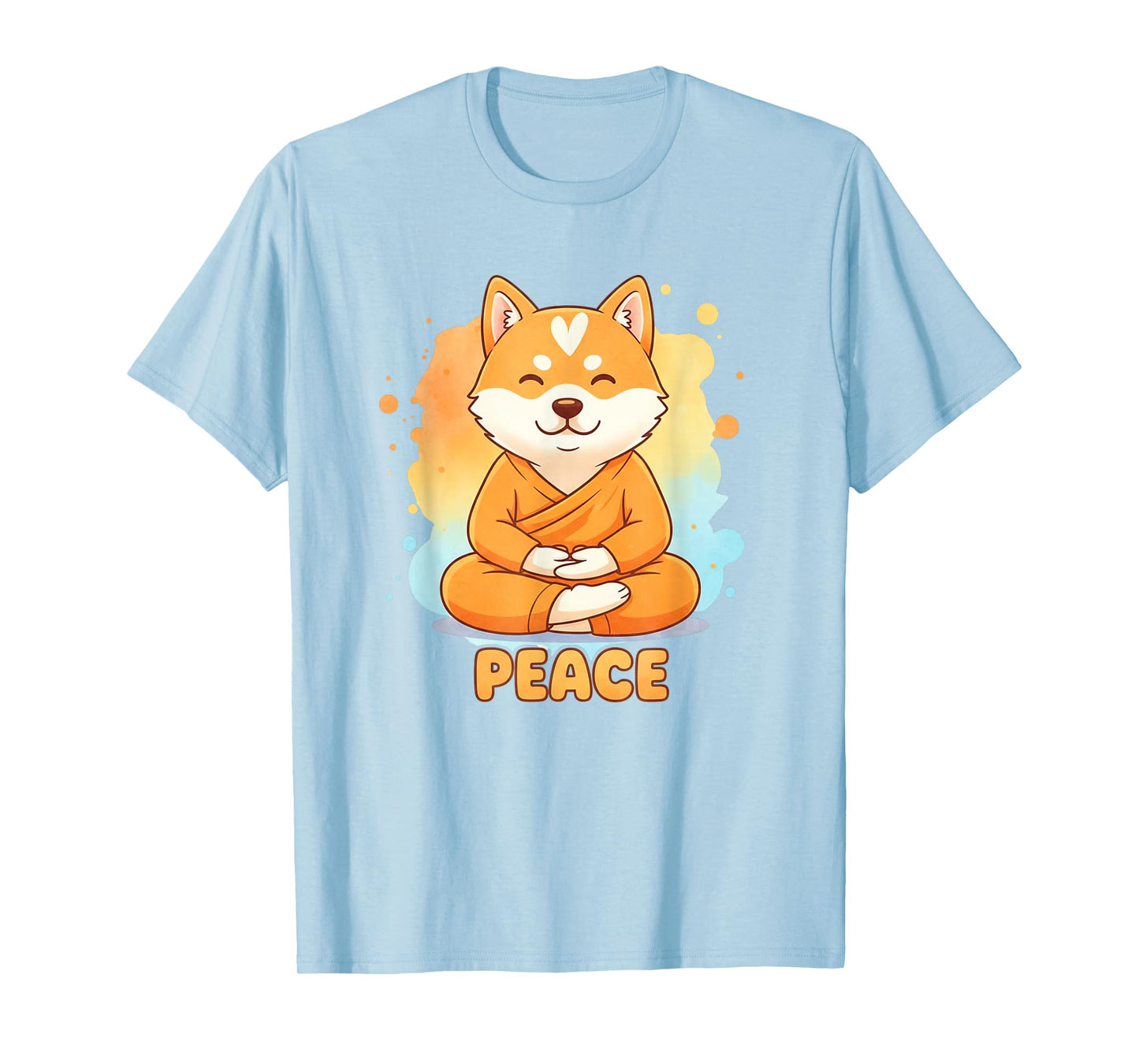 Peace Dog Walking Monks Minimalist Zen Art T-Shirt