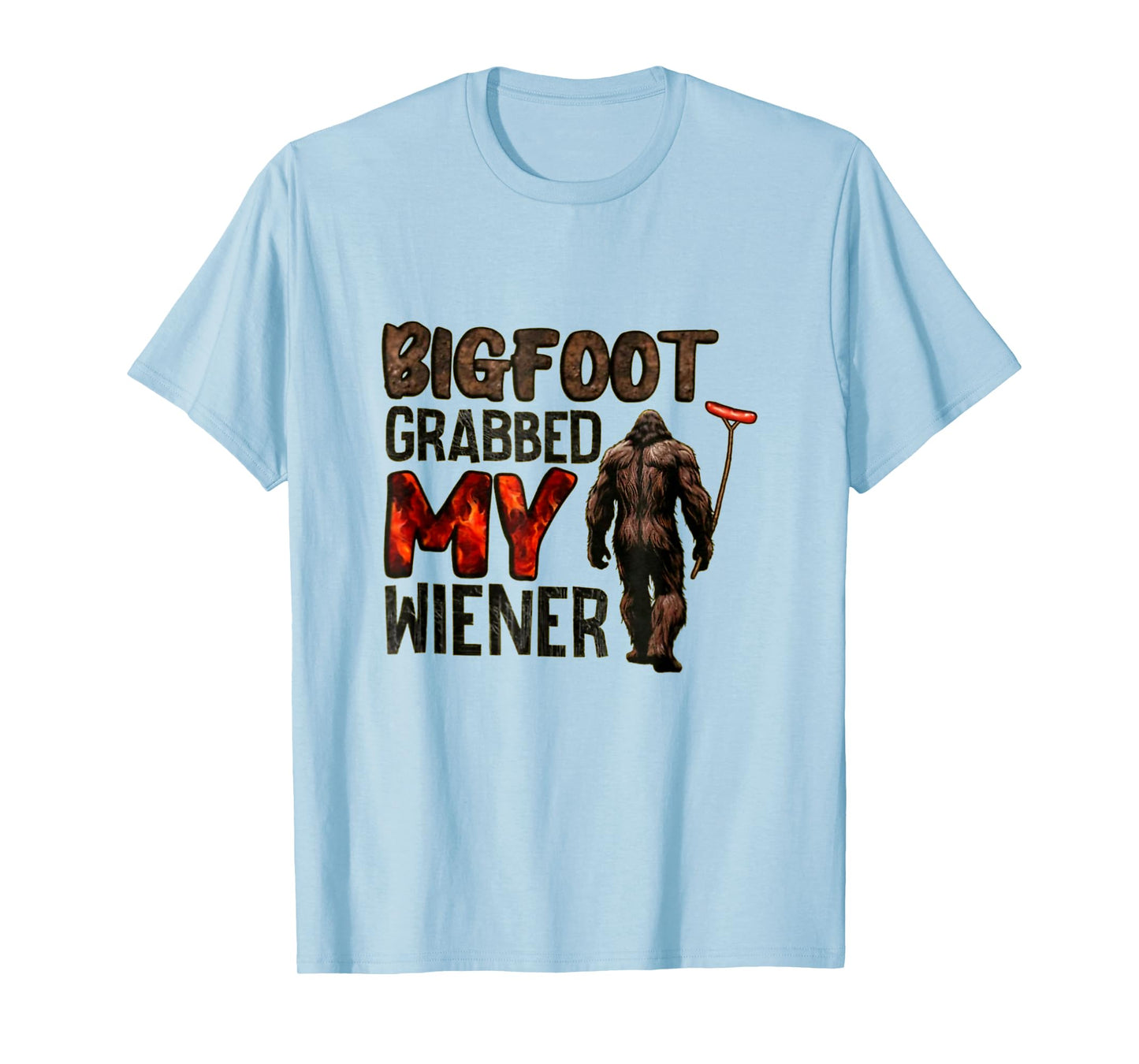 Funny retro bigfoot, Bigfoot Grabbed My Wiener design T-Shirt