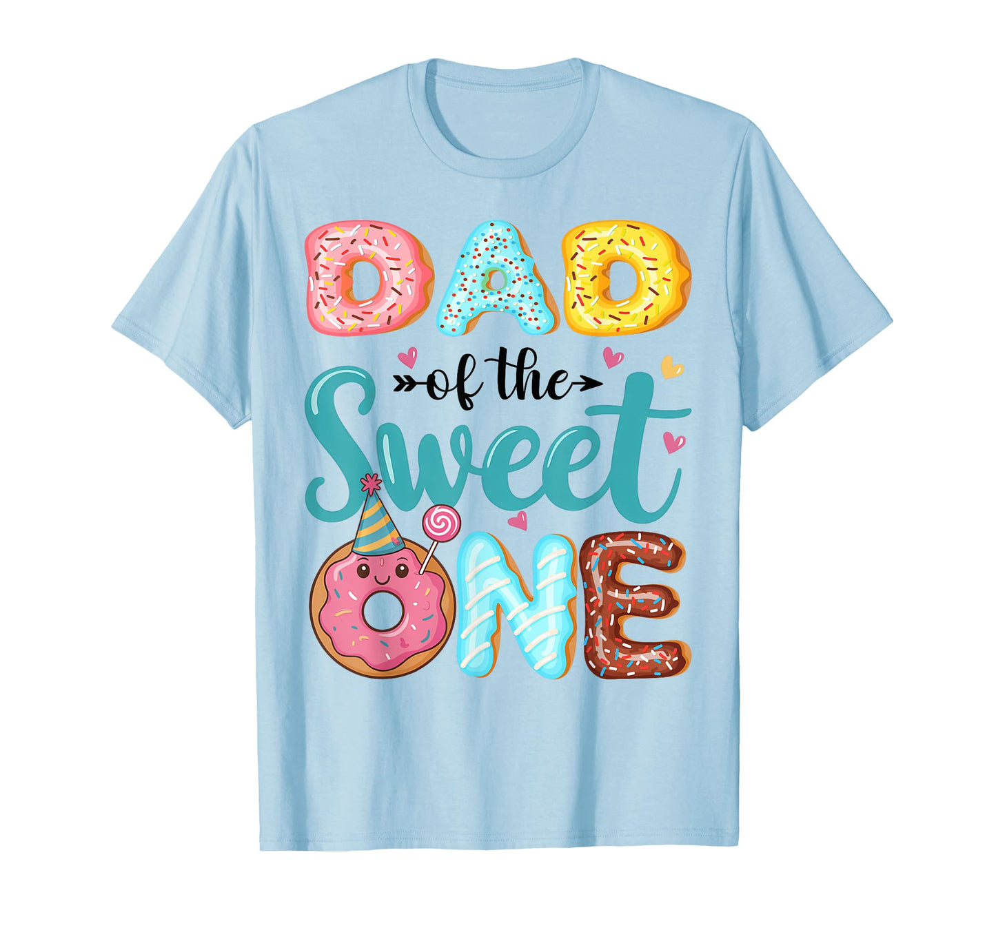 Dad Of The Sweet One 1st Birthday Girl Donut Party T-Shirt
