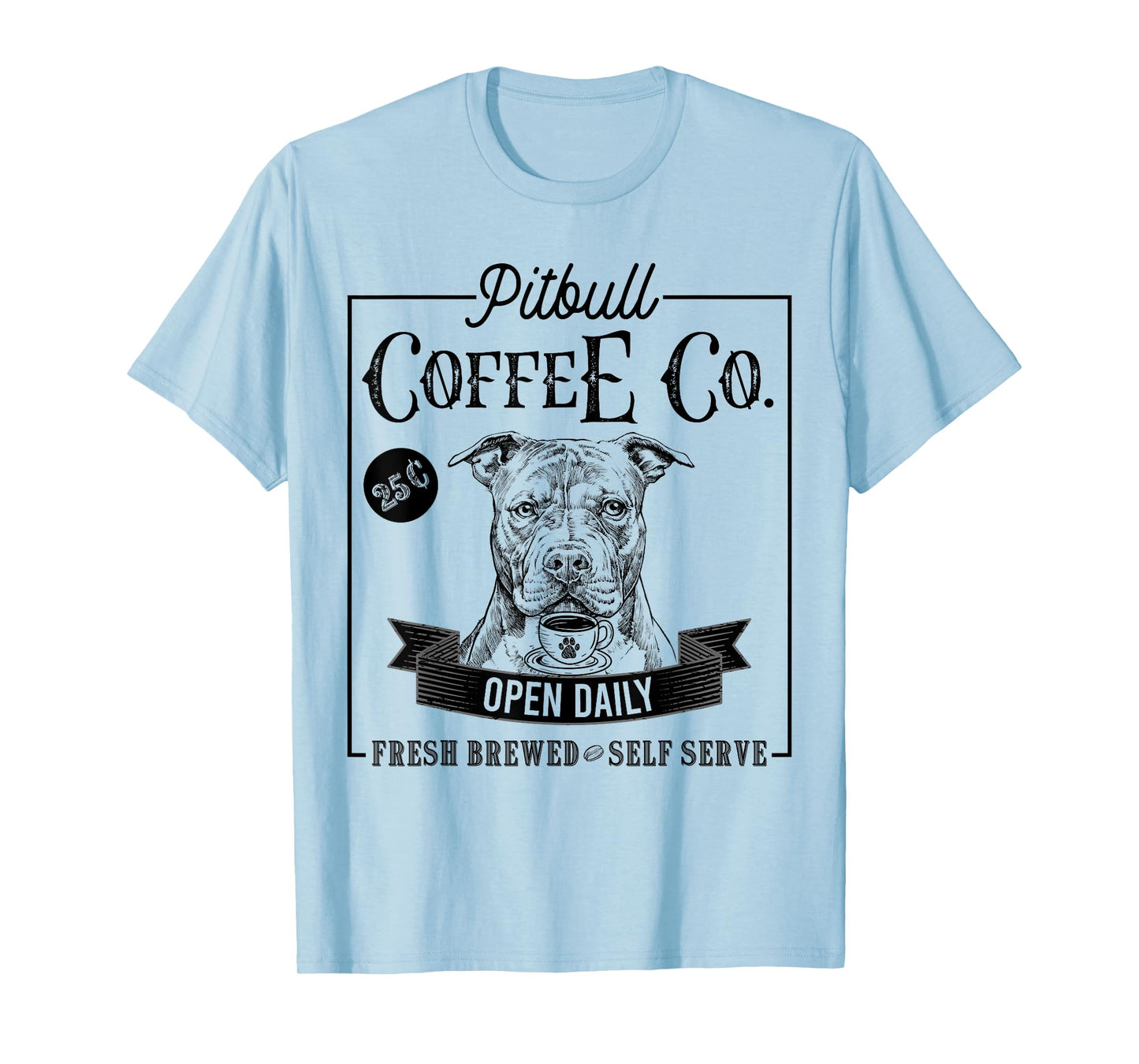 Retro Pit Bull Coffee Funny Dog Pittie Mom Coffee Lover Men Women Girls Kids T-Shirt