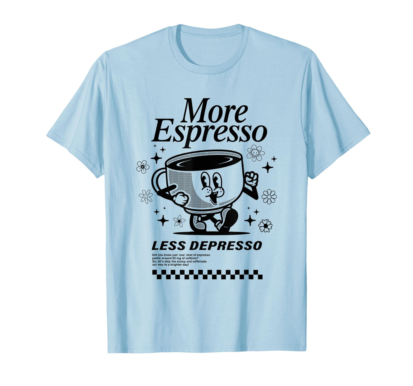 Groovy Vintage More Espresso Less Depresso Funny Coffee T-Shirt
