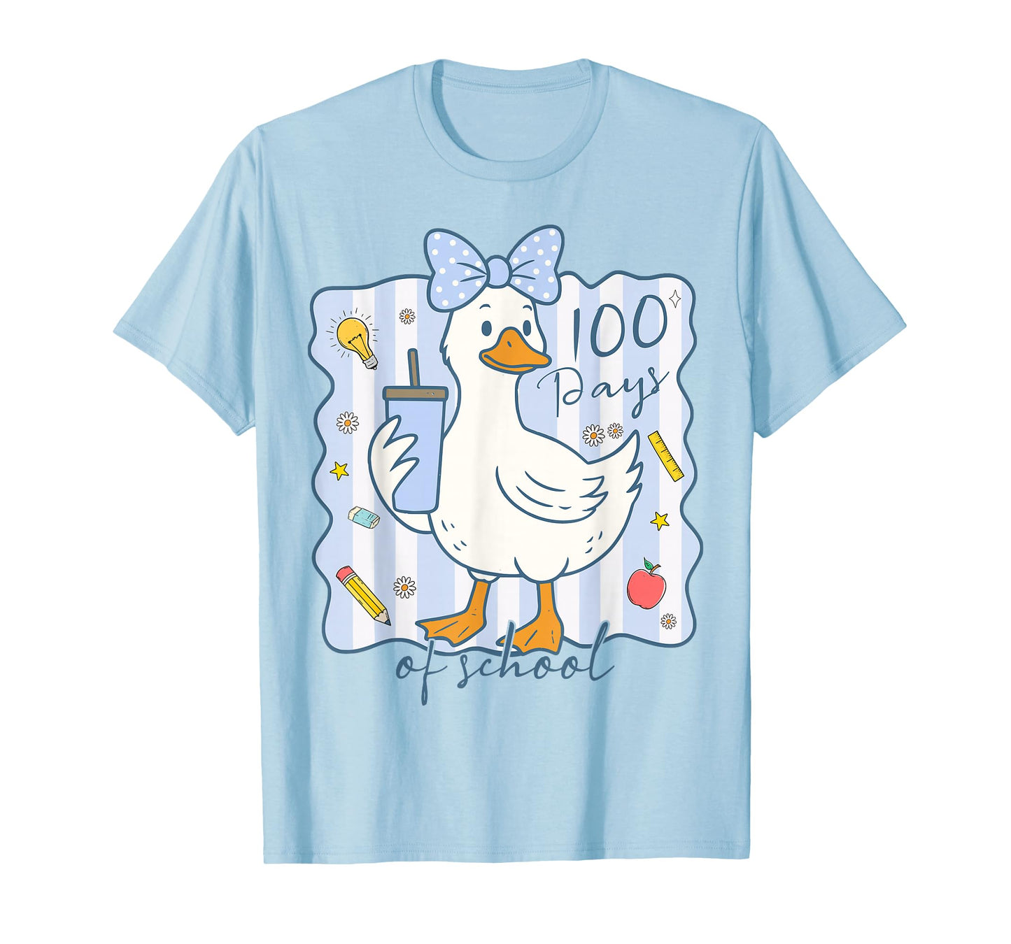 100 Days of School Goose 100th Day of School Boys Girls Kids T-Shirt