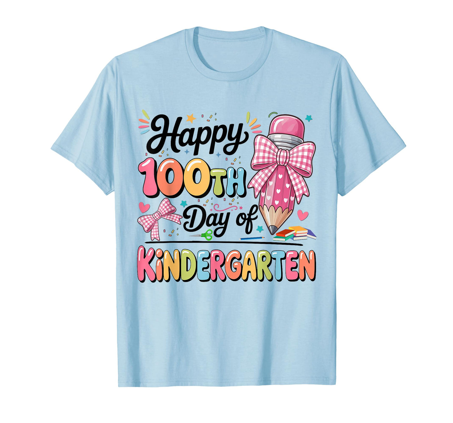 Happy 100 Days of School Kindergarten Teacher Girls Kids T-Shirt