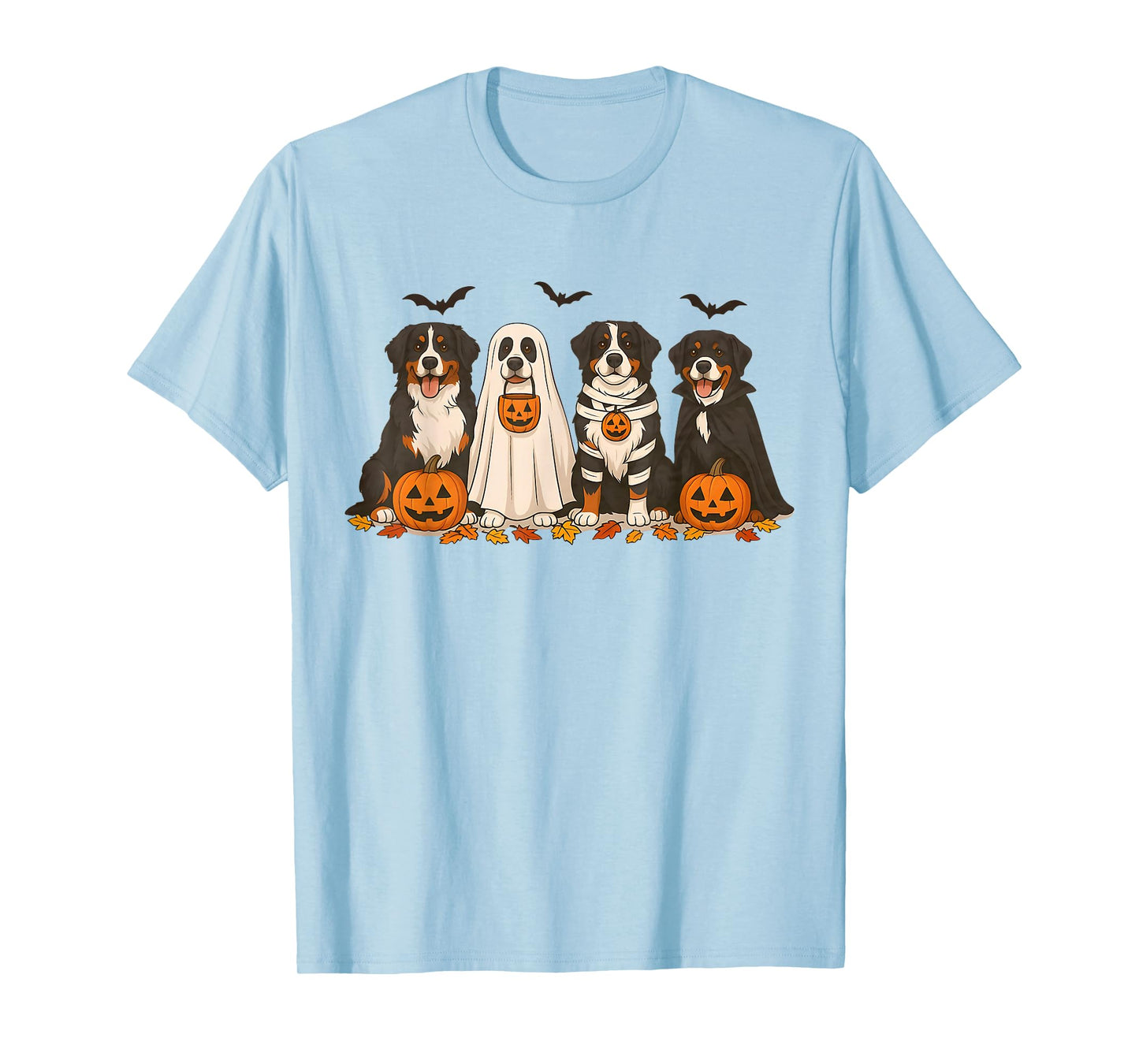 Retro Bernese Mountain Dog Halloween Funny Mummy Witch Ghost T-Shirt