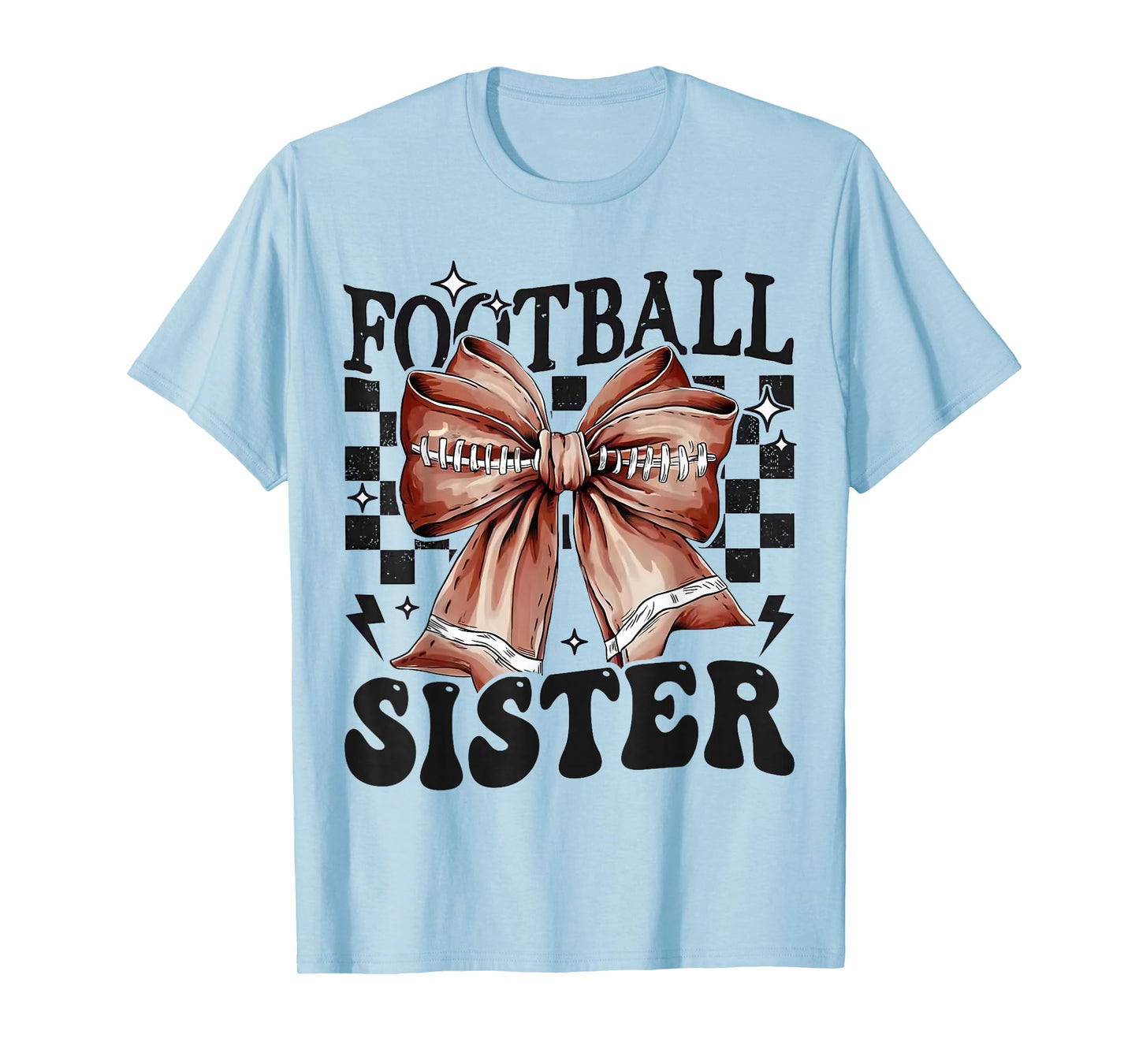 Retro American Football Sister Coquette Bow for Girls Kids T-Shirt