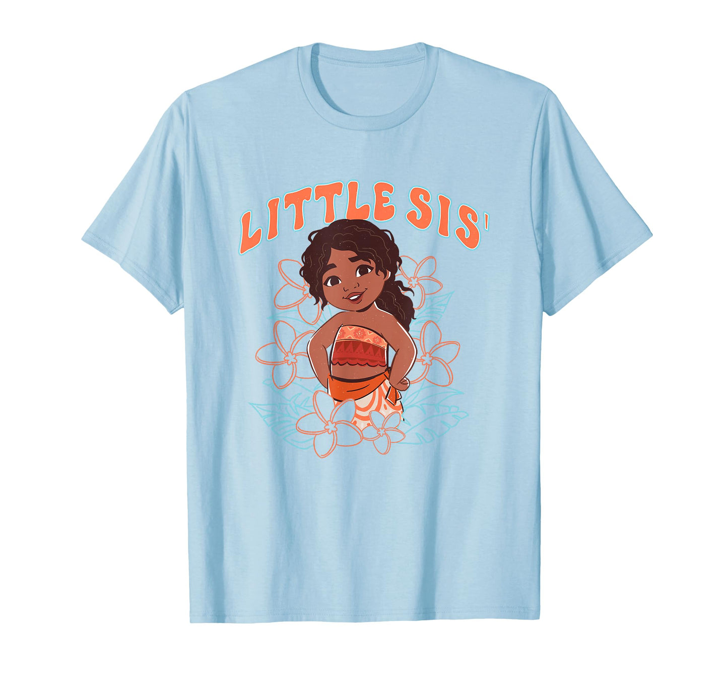 Disney Moana 2 Little Sis' Cute Simea Tropical Floral Logo T-Shirt