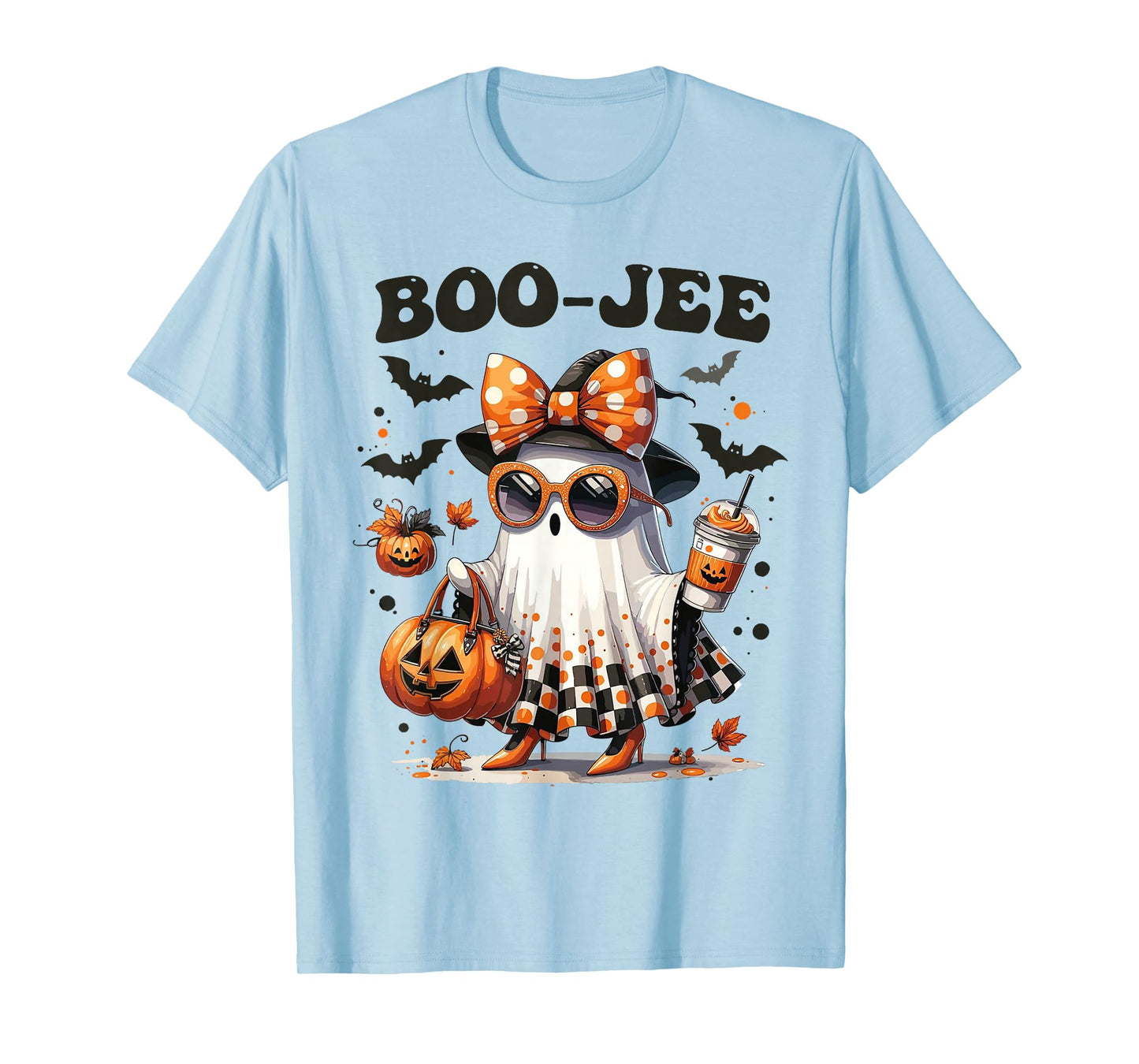 Boujee Boo-JEE Ghost Pumpkin Halloween Ghost Spooky Season T-Shirt