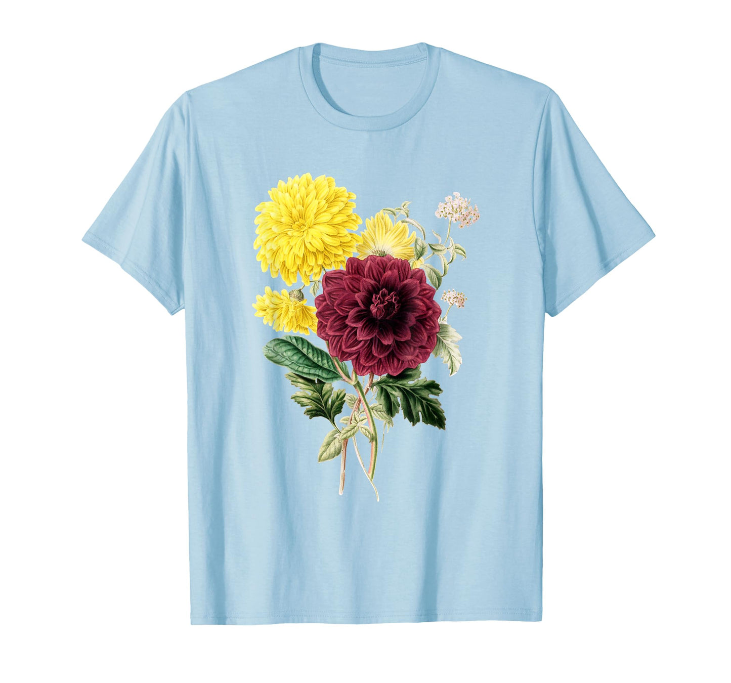 Dahlia Botanical Plant Bee Flower Annual Garden T-Shirt