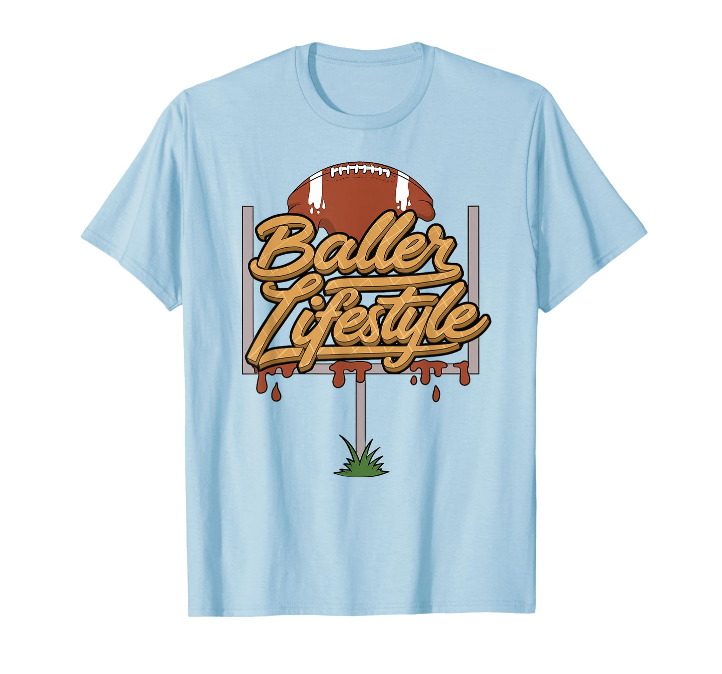 Baller Lifestyle Football Touchdown Season Game Day T-Shirt