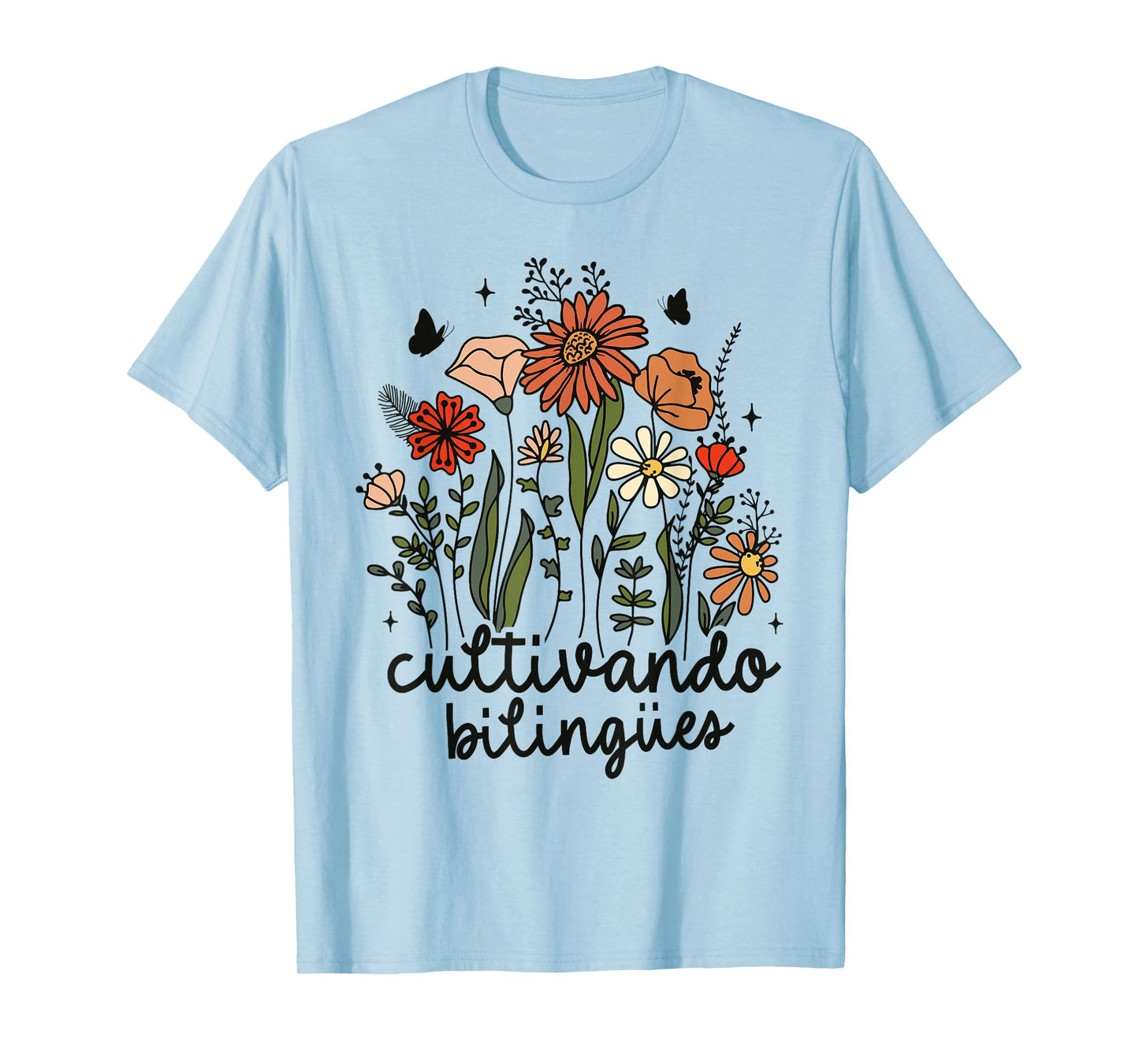 Maestra Wild Flower Cultivando Bilingues Spanish Teacher T-Shirt