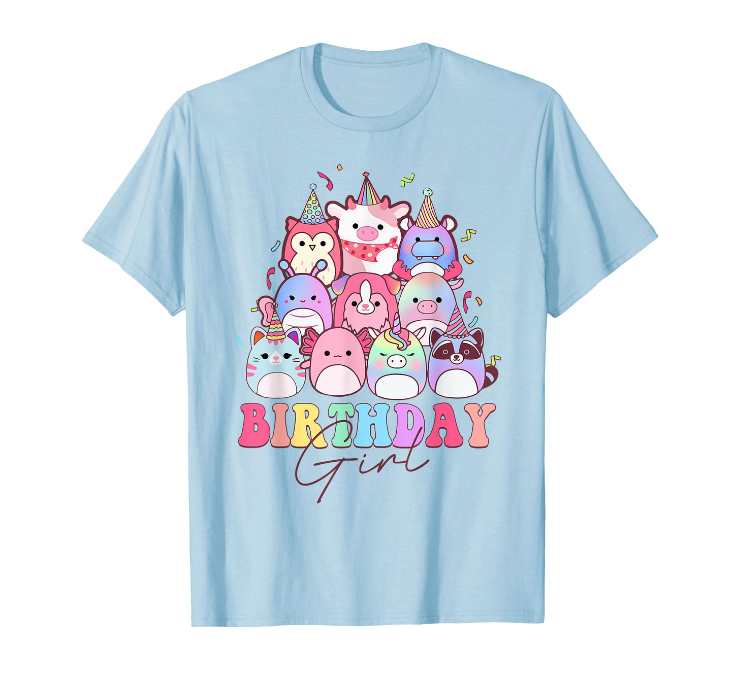 Birthday Girl Squish Squad Girls Kids Birthday Party T-Shirt
