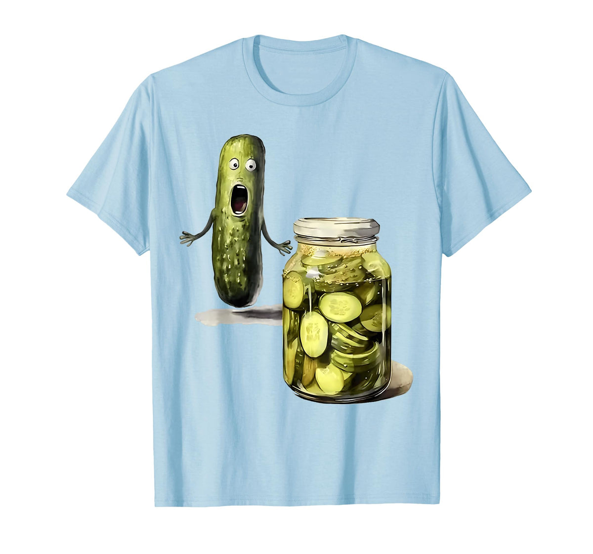 Funny Pickle Surprise A Cucumber And A Jar Of Sliced Pickles T-Shirt