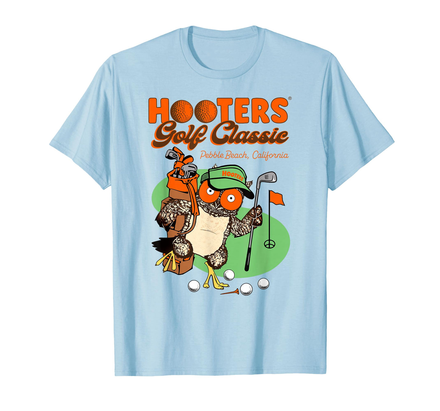 Hooters Pebble Beach Golf Classic Hootie The Owl Logo Funny T-Shirt