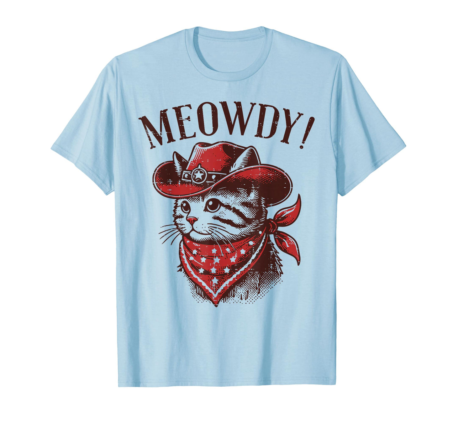 Cat Cowboy Face Meowdy Kitten Kitty Western Women Men Kids T-Shirt