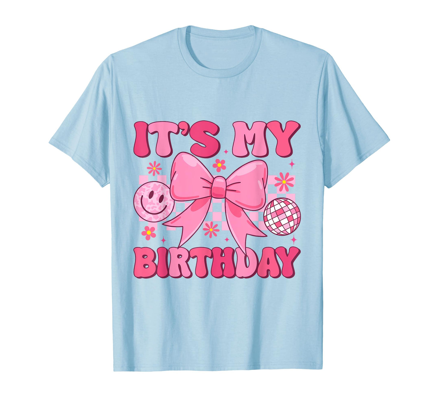 Groovy It's My Birthday Girls Teens Kids Coquette Bow Bday T-Shirt