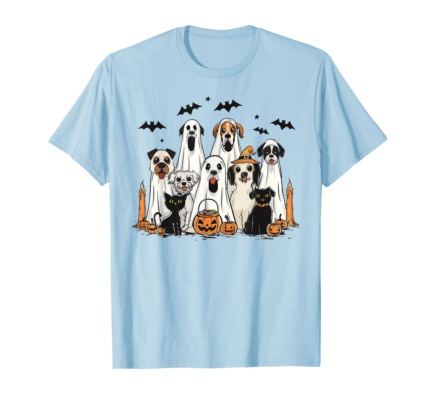 Dog Ghost Cute Dog Dressed As Ghost Funny Halloween Dog T-Shirt