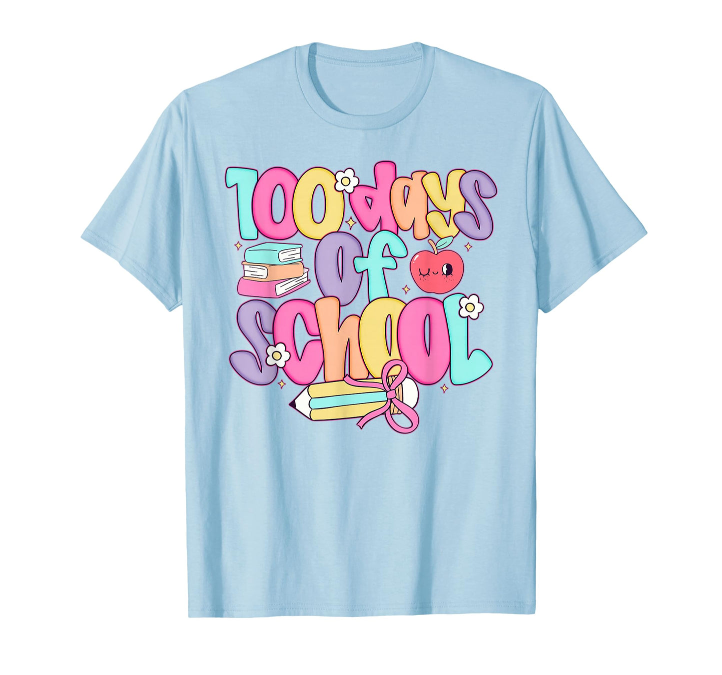 100 Days of School for Girls Kids Pink Coquette Bow Smarter T-Shirt