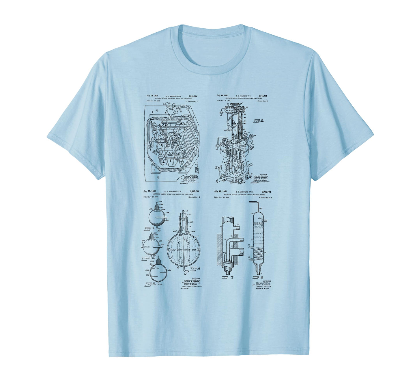 Nuclear Reactor Patent Print Nuclear Engineering Science T-Shirt