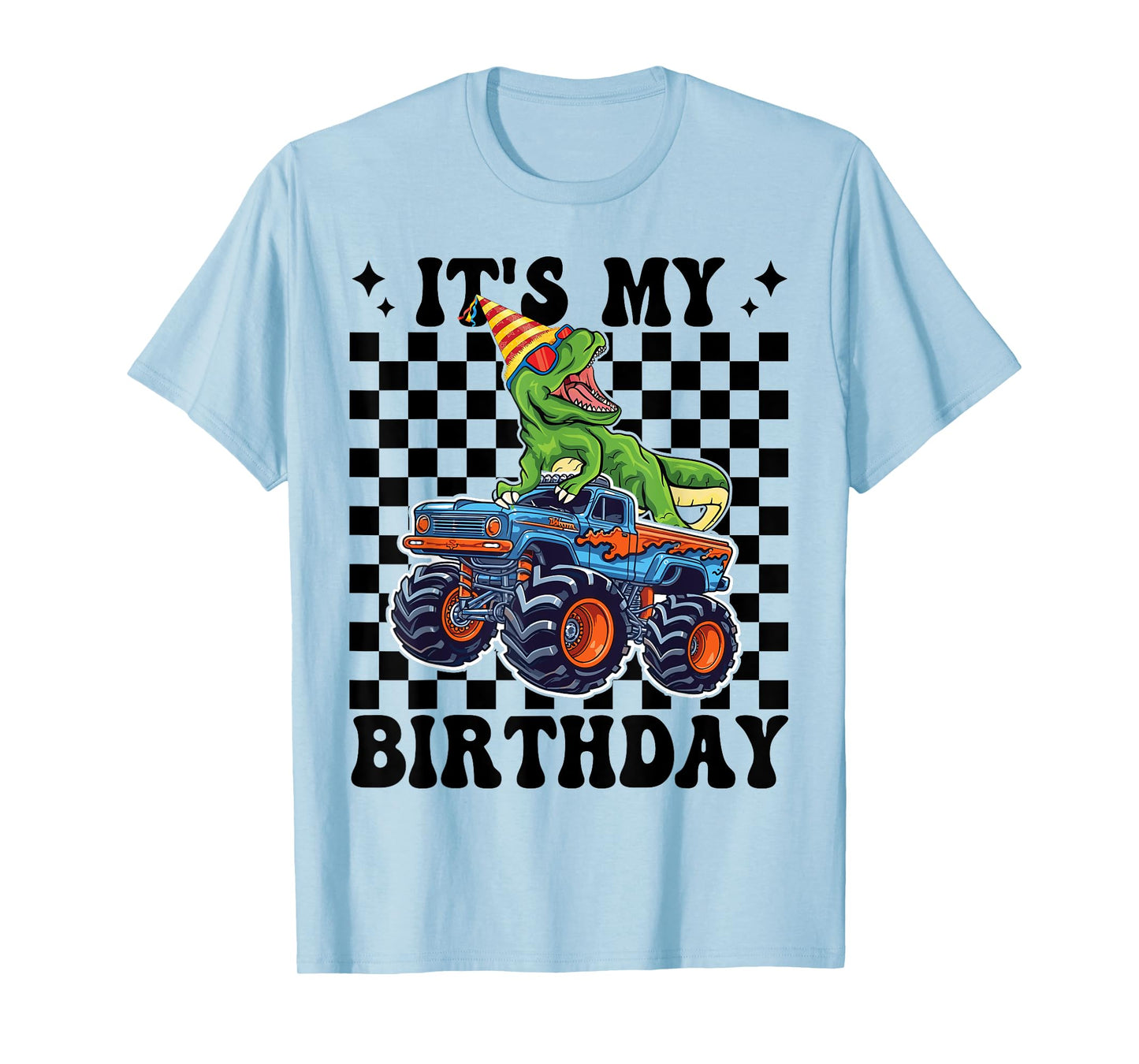 Birthday Monster Truck Dinosaur Party Boys It's My Birthday T-Shirt