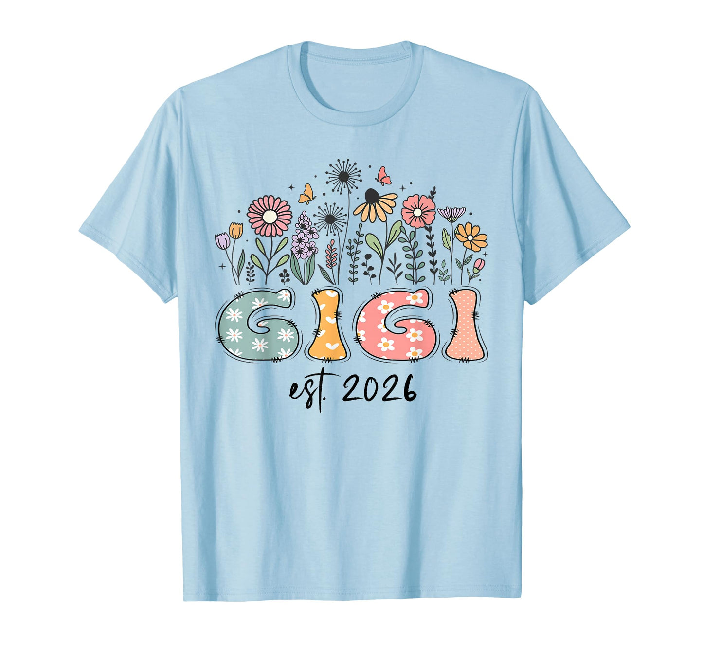 Promoted to Gigi Est. 2026 Daisy Floral Wildflower T-Shirt