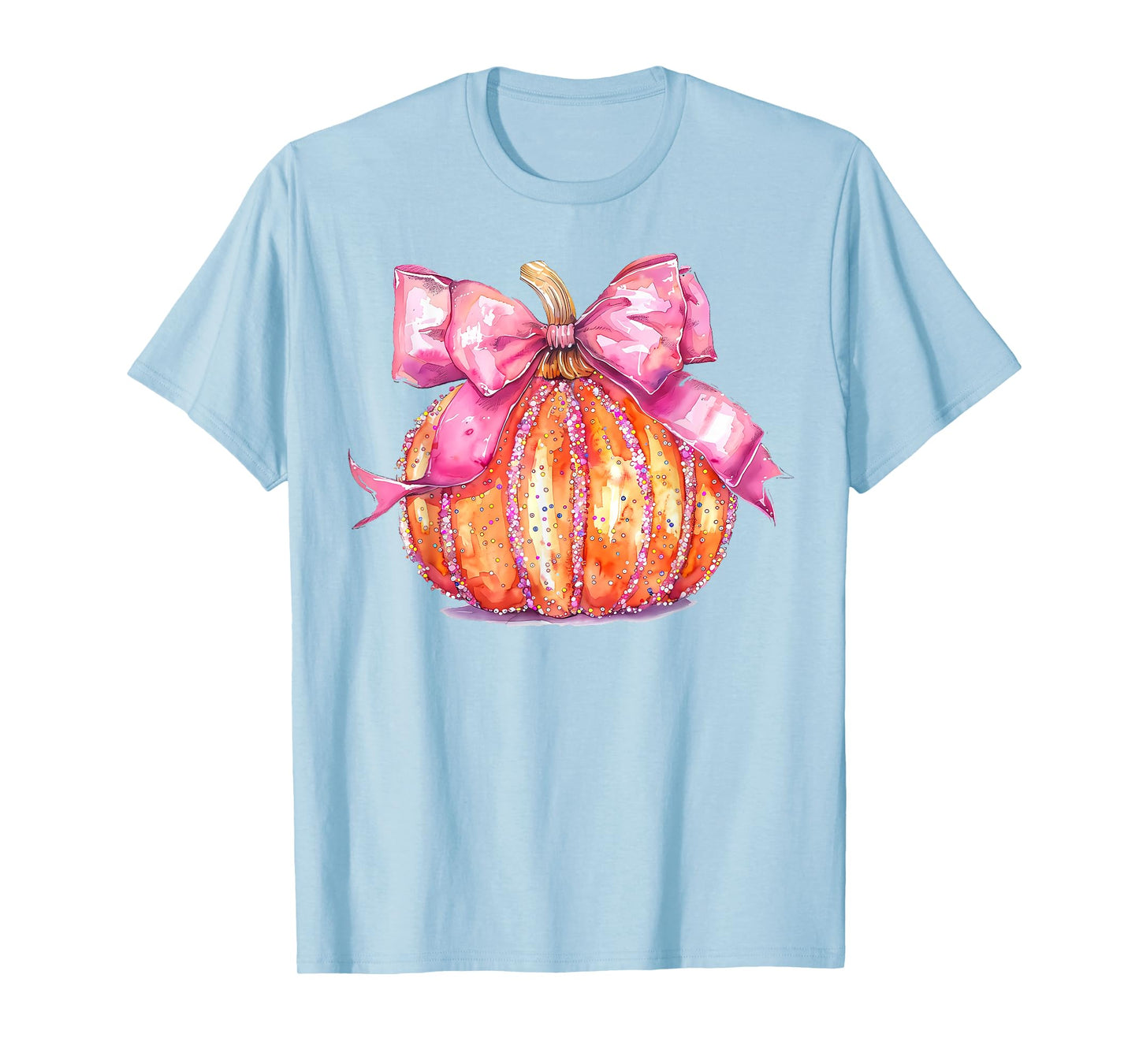 Coquette Pumpkin Bow Disco Ball Cute Girly Halloween Costume T-Shirt