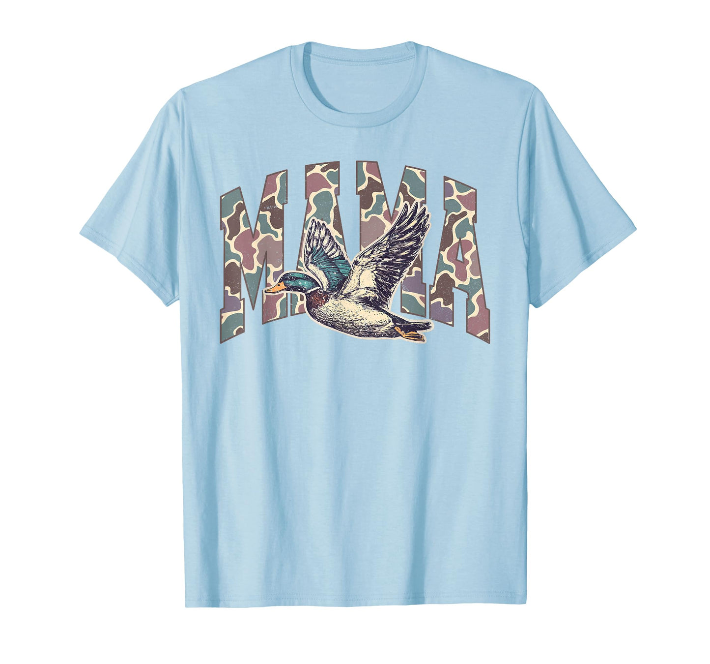Mallard Duck Hunting Mama Retro Camouflage Daddy Mothers Day T-Shirt