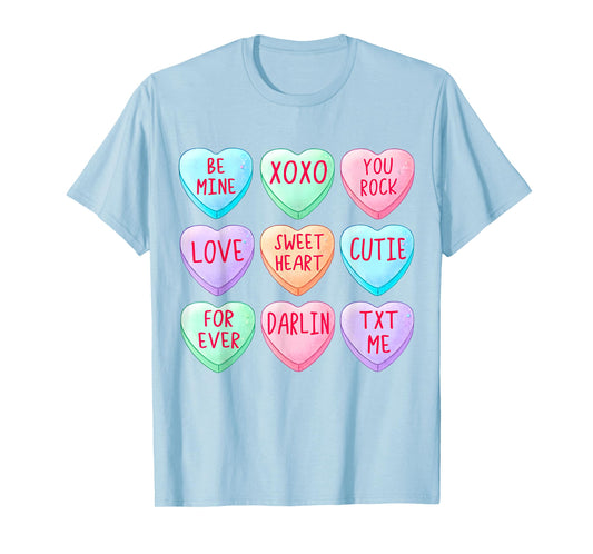 Candy Sweet Hearts Love Valentines Day Shirt Women Girls T-Shirt
