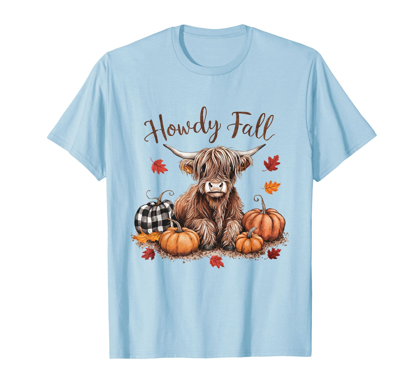 Howdy Fall Highland Cow Happy Thanksgiving Autumn Vibes Fall T-Shirt