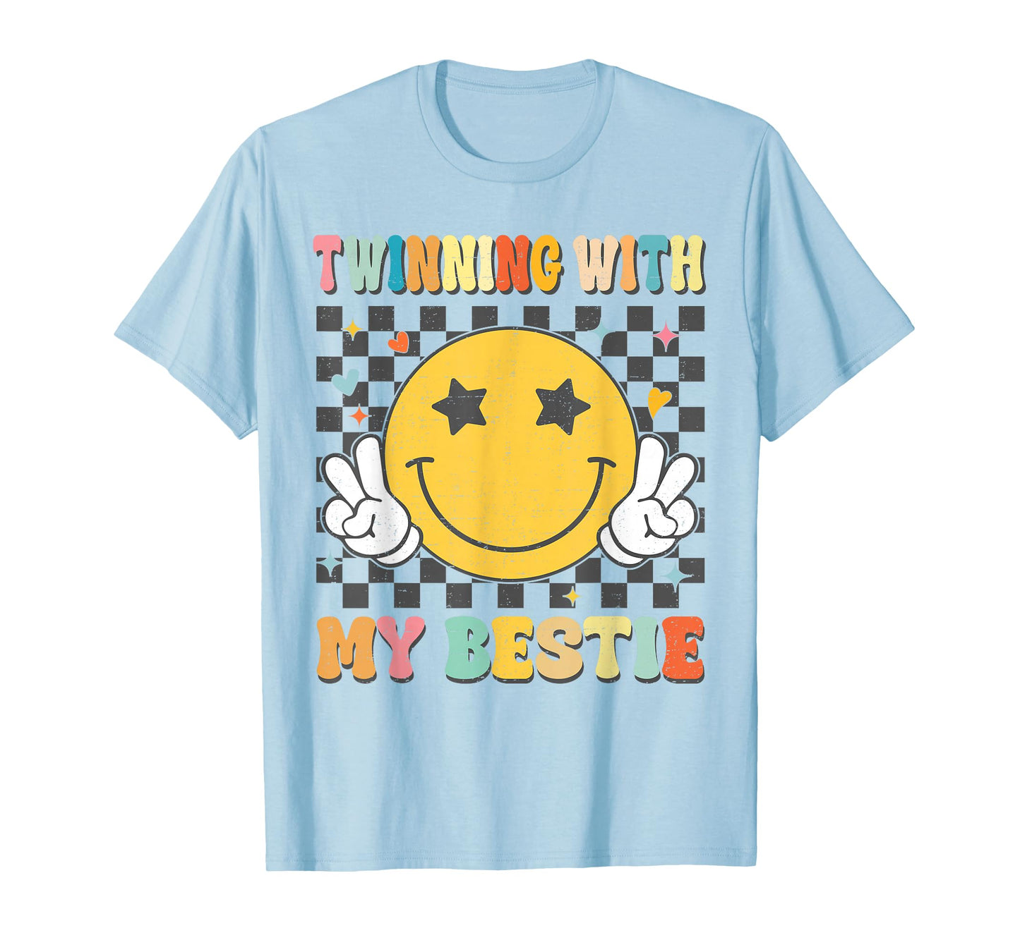 Retro Groovy Twinning With My Bestie Girls Friends Matching T-Shirt
